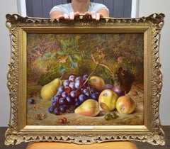 Still Life with Summer Fruits - 19th Century Victorian Oil Painting