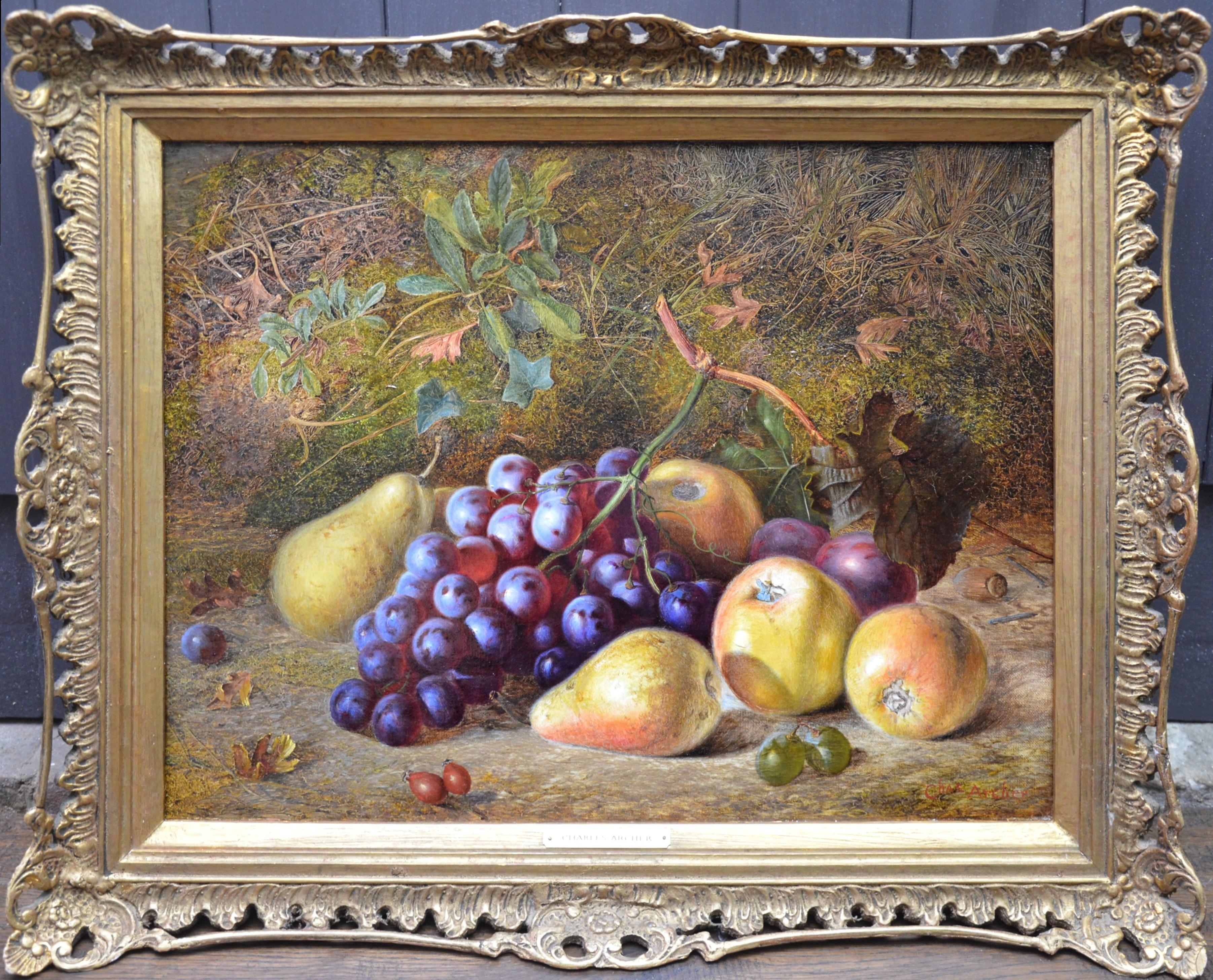 James Archer  Still-Life Painting - Still Life with Summer Fruits - 19th Century Victorian Oil Painting