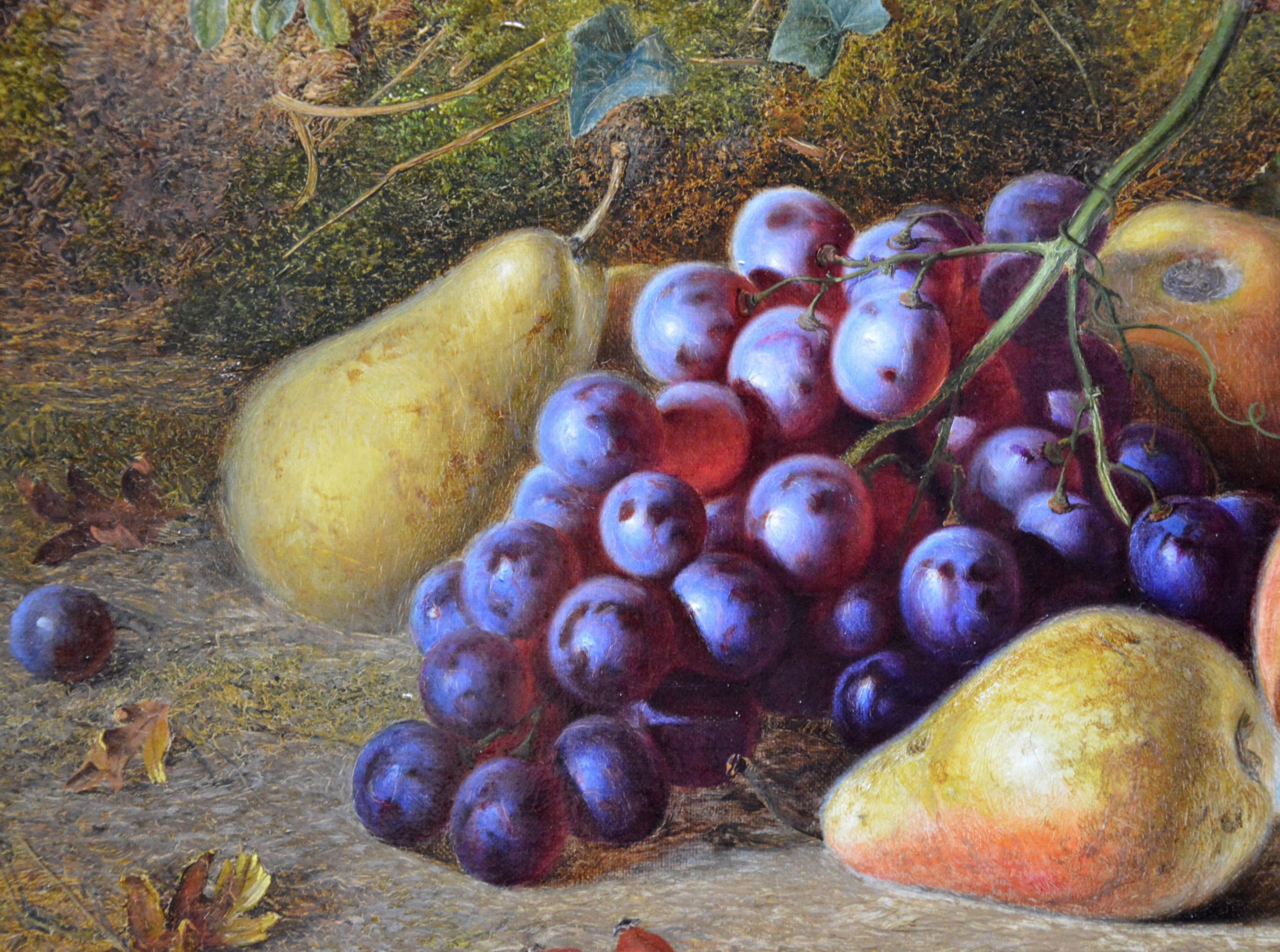 Still Life with Summer Fruits - 19th Century Victorian Oil Painting - Brown Still-Life Painting by James Archer 