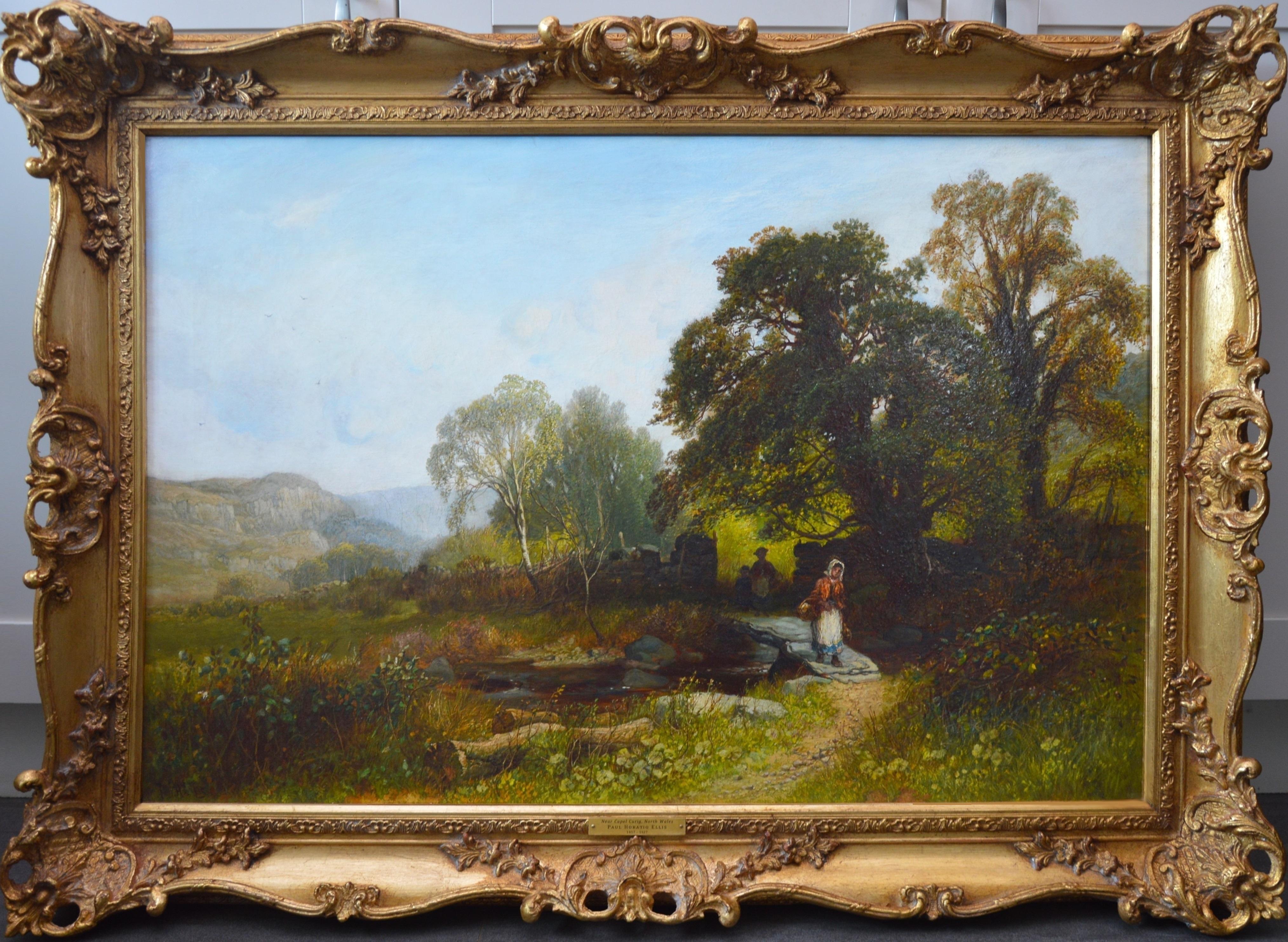 Paul Horatio Ellis  Figurative Painting - Near Capel Curig, North Wales - 19th Century Landscape Oil Painting 