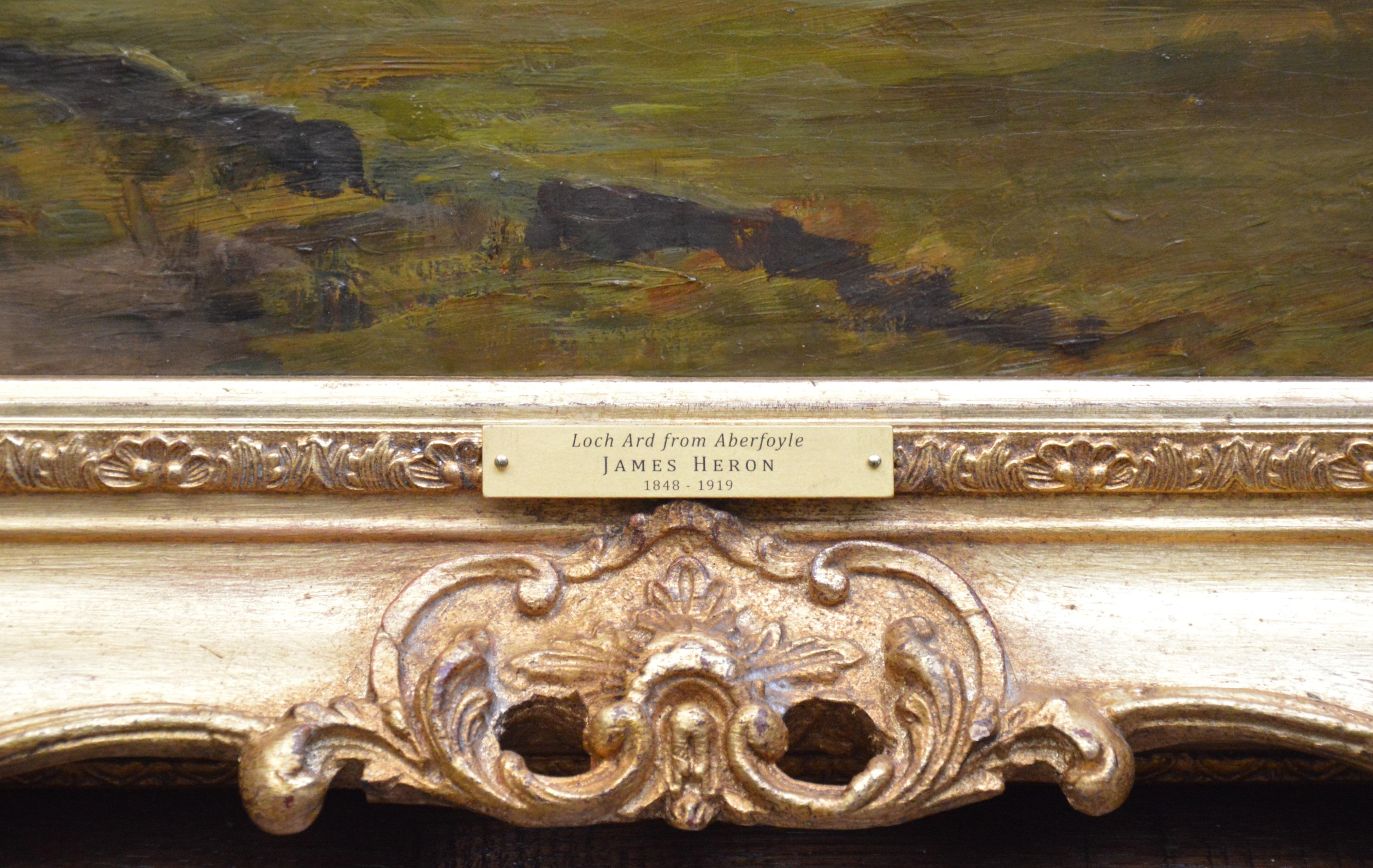 Loch Ard from Aberfoyle - Paysage écossais du 19ème siècle - Peinture à l'huile 4