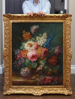A Summer Arrangement - 19th Century Floral Still Life Oil Painting