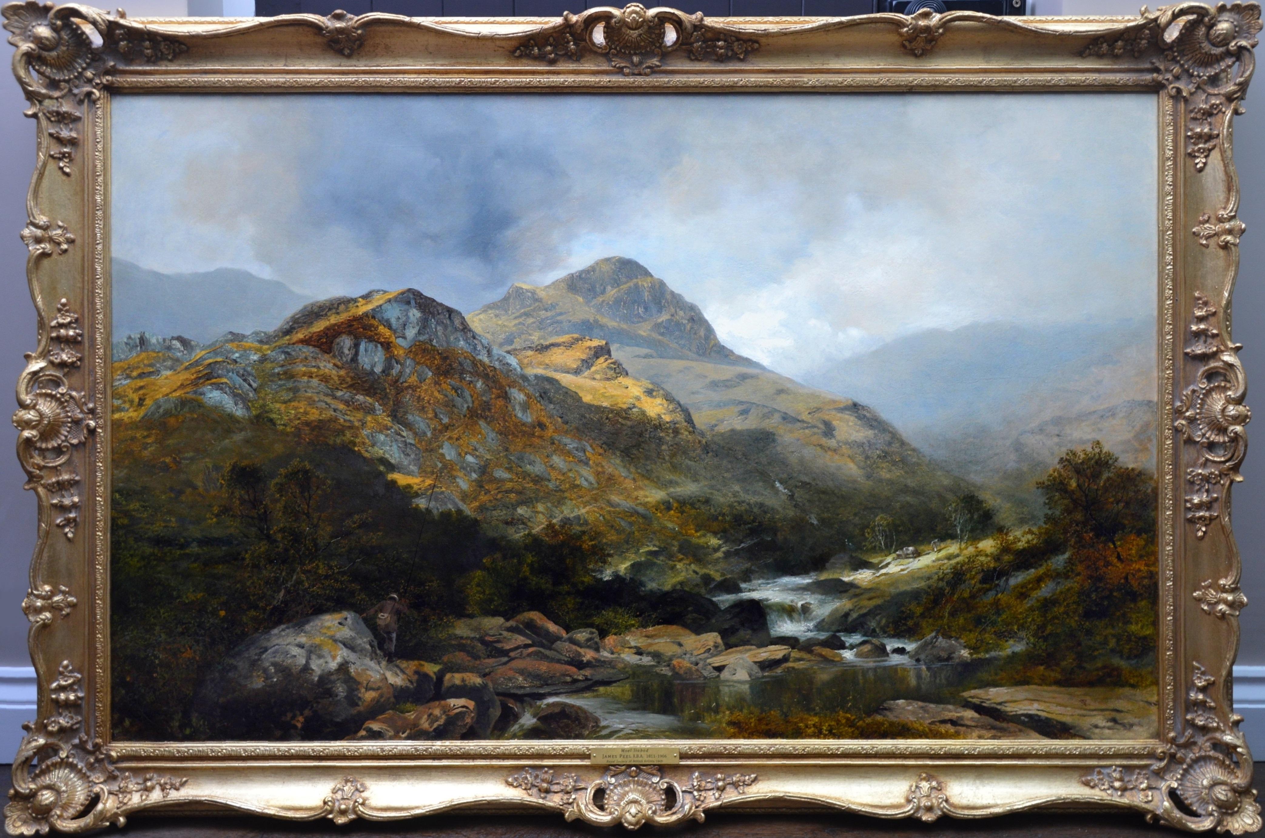 James Peel RBA Landscape Painting - Moel Siabod - Very Large 19th Century Welsh Landscape Exhibition Oil Painting