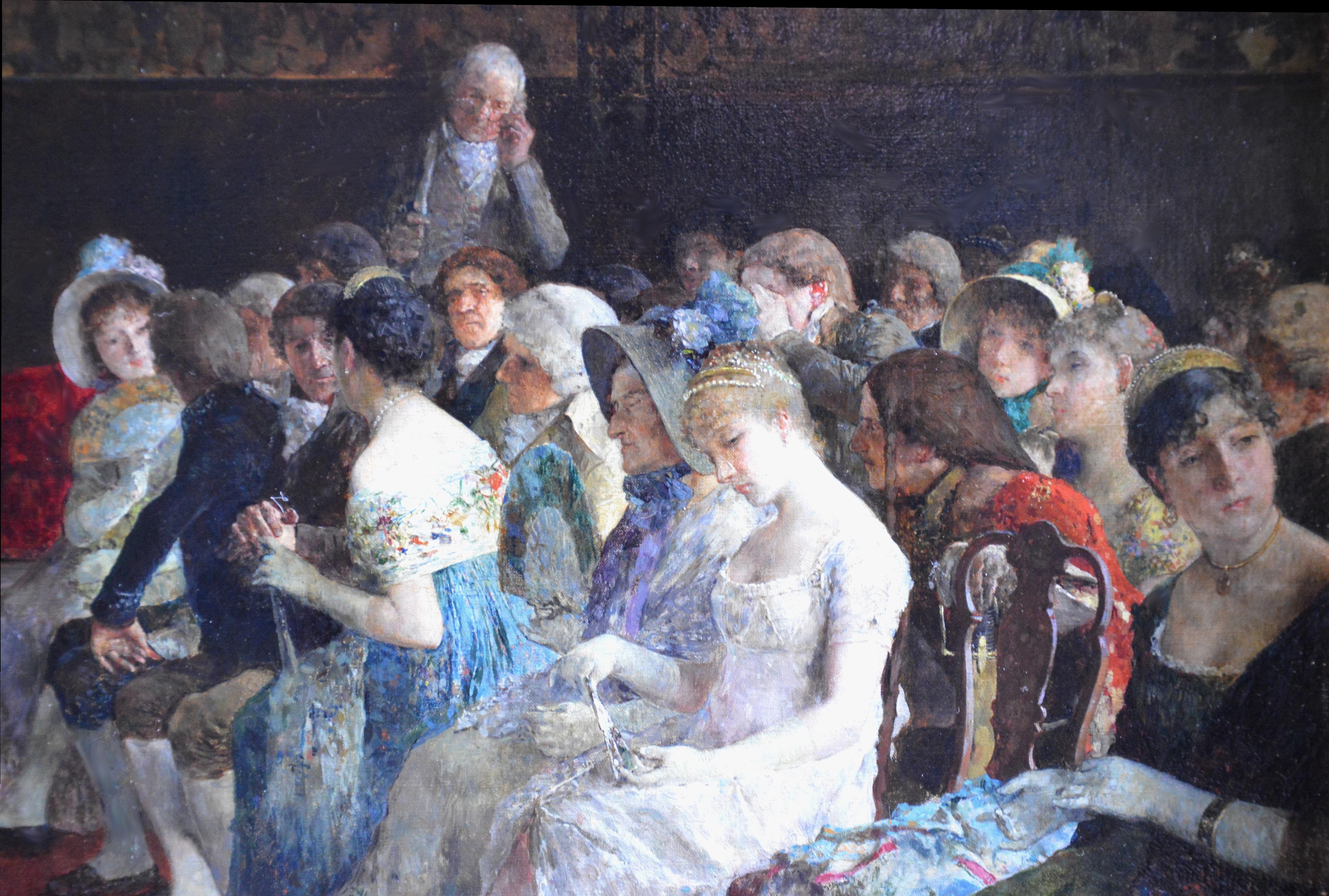 Le Concours de Violon - Large 19th Century Oil Painting Classical Music Concert  1