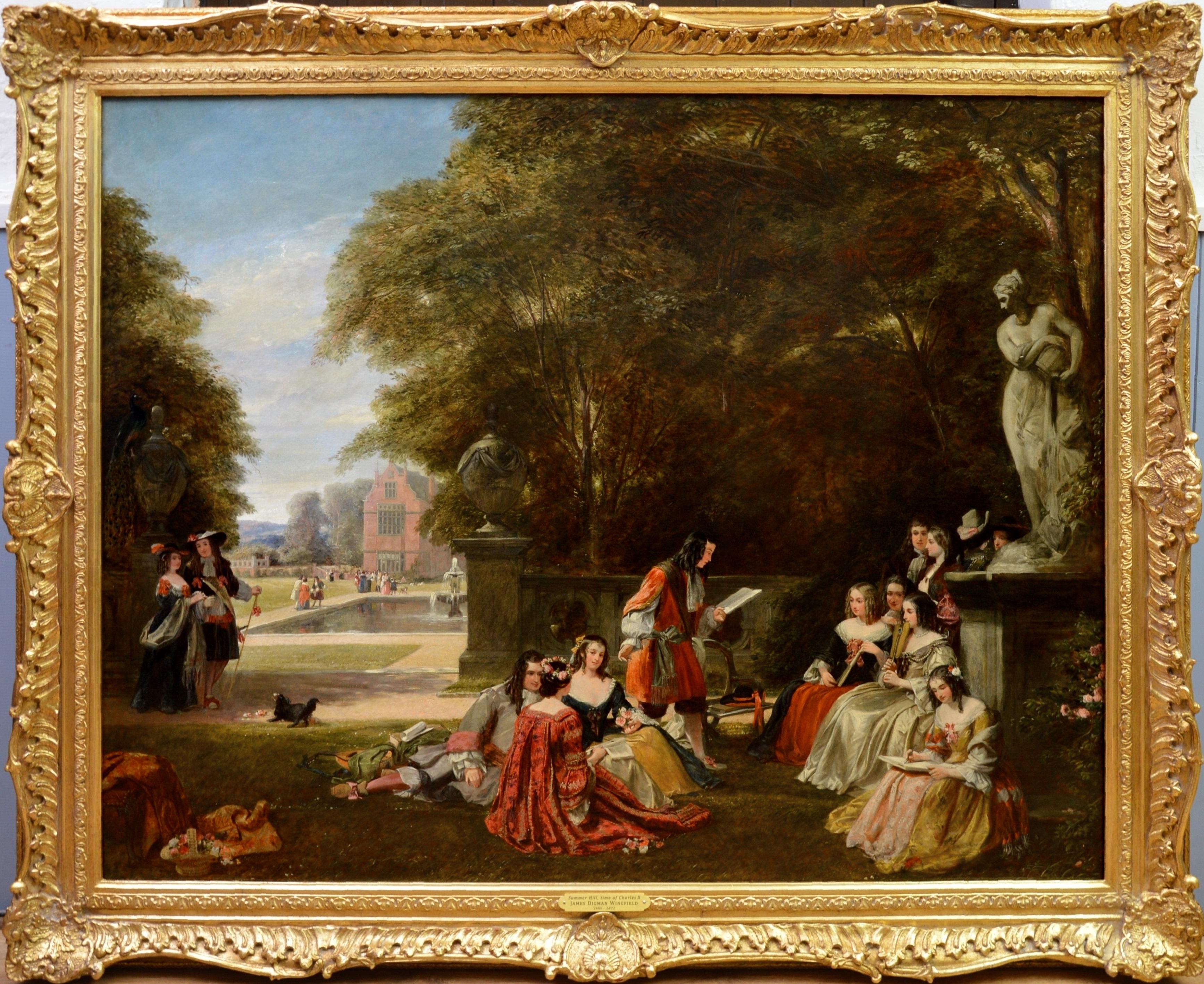 James Digman Wingfield  Figurative Painting - Summer Hill - V Large 19th Century Royal Academy Oil Painting of King Charles II