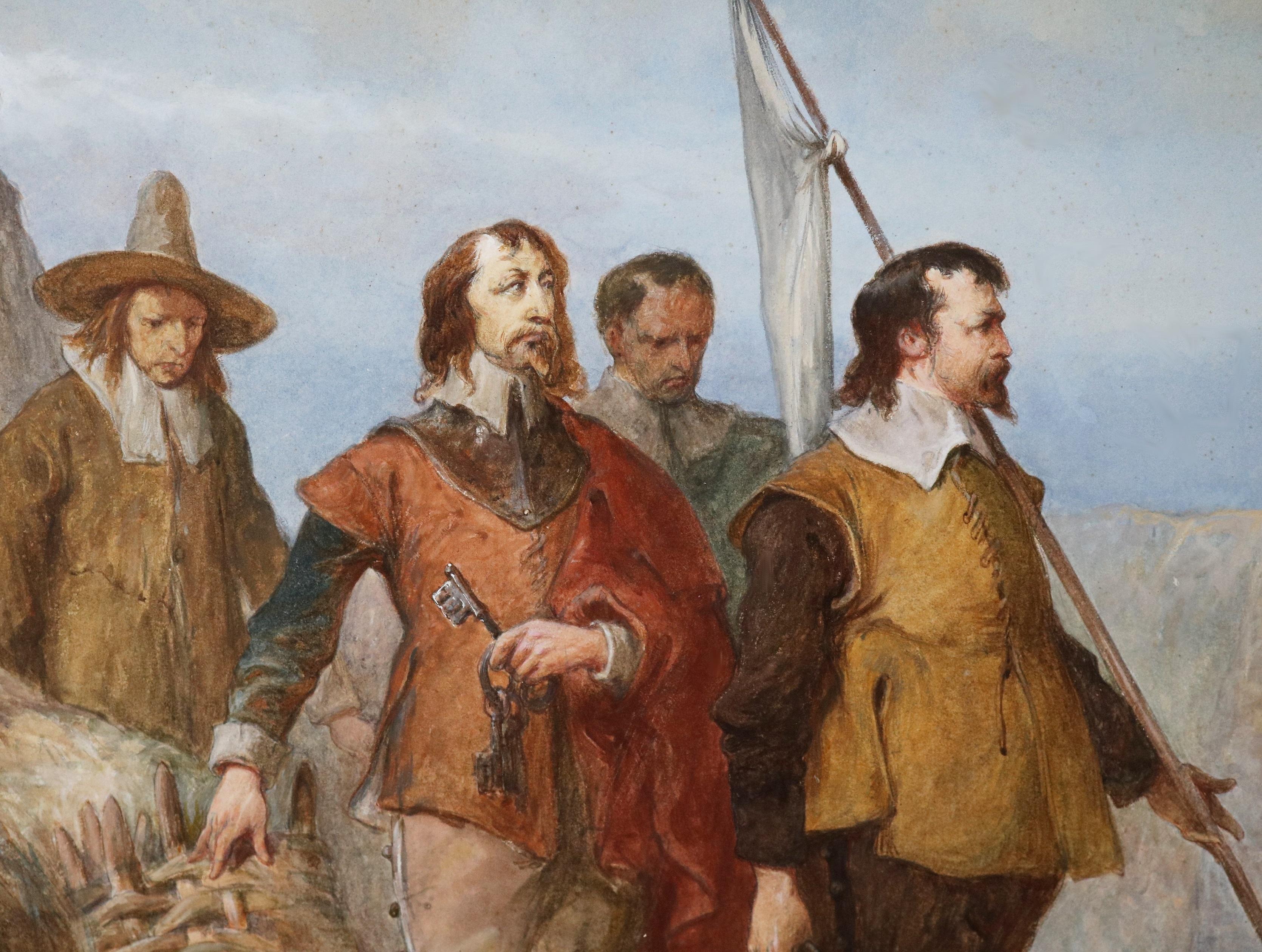 Parley at Bristol, 1643 - Quadro della guerra civile inglese del 19° secolo, Cromwell in vendita 4