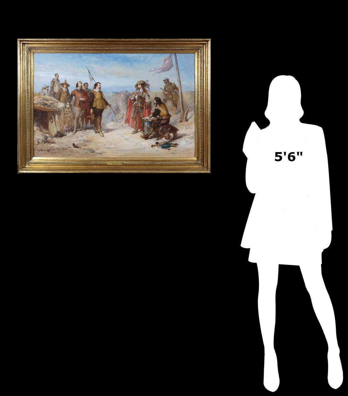 Parley at Bristol, 1643 - Quadro della guerra civile inglese del 19° secolo, Cromwell - Painting di Charles Cattermole 