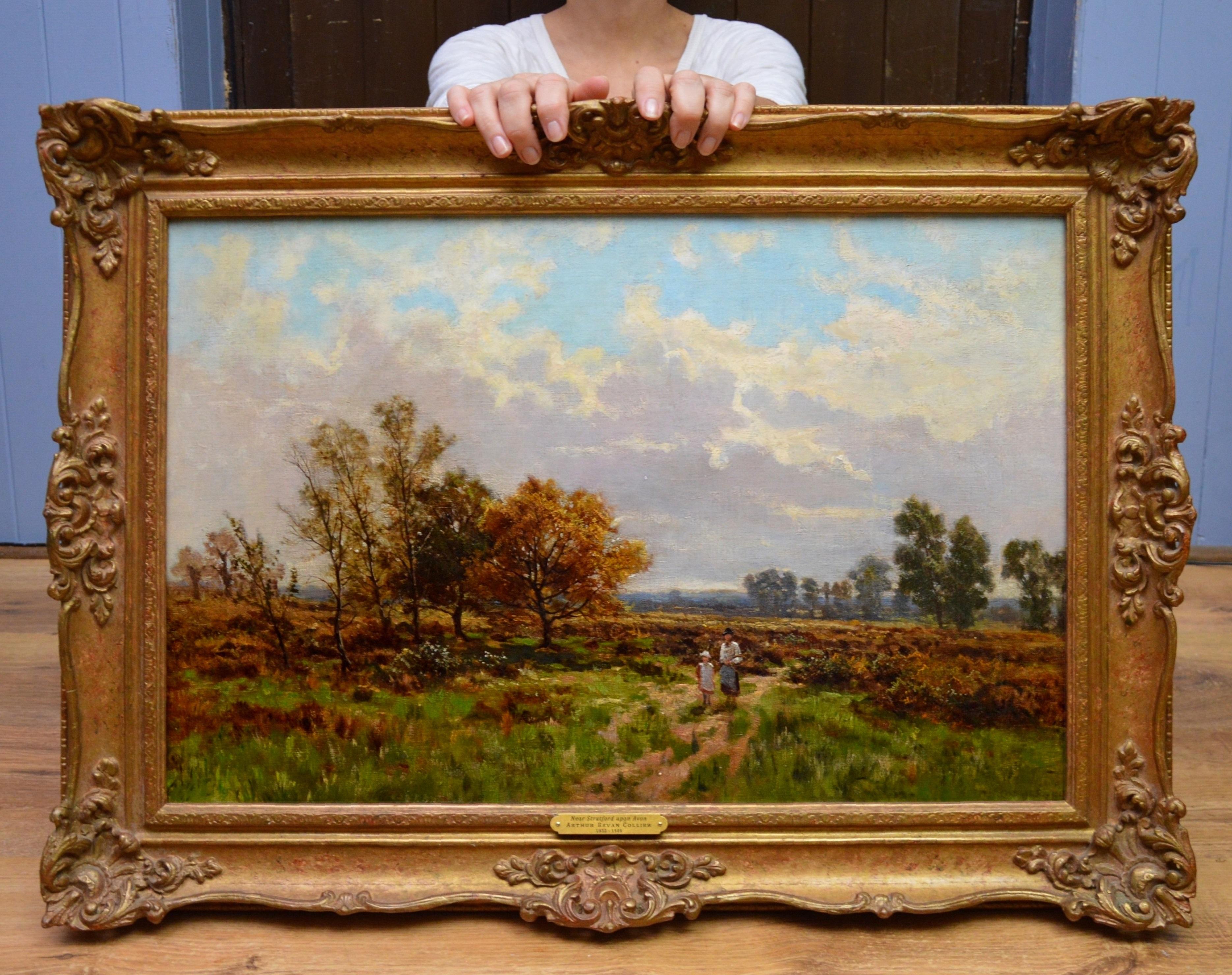 Near Stratford on Avon - 19th Century English Landscape Oil Painting  (Braun), Figurative Painting, von Arthur Bevan Collier