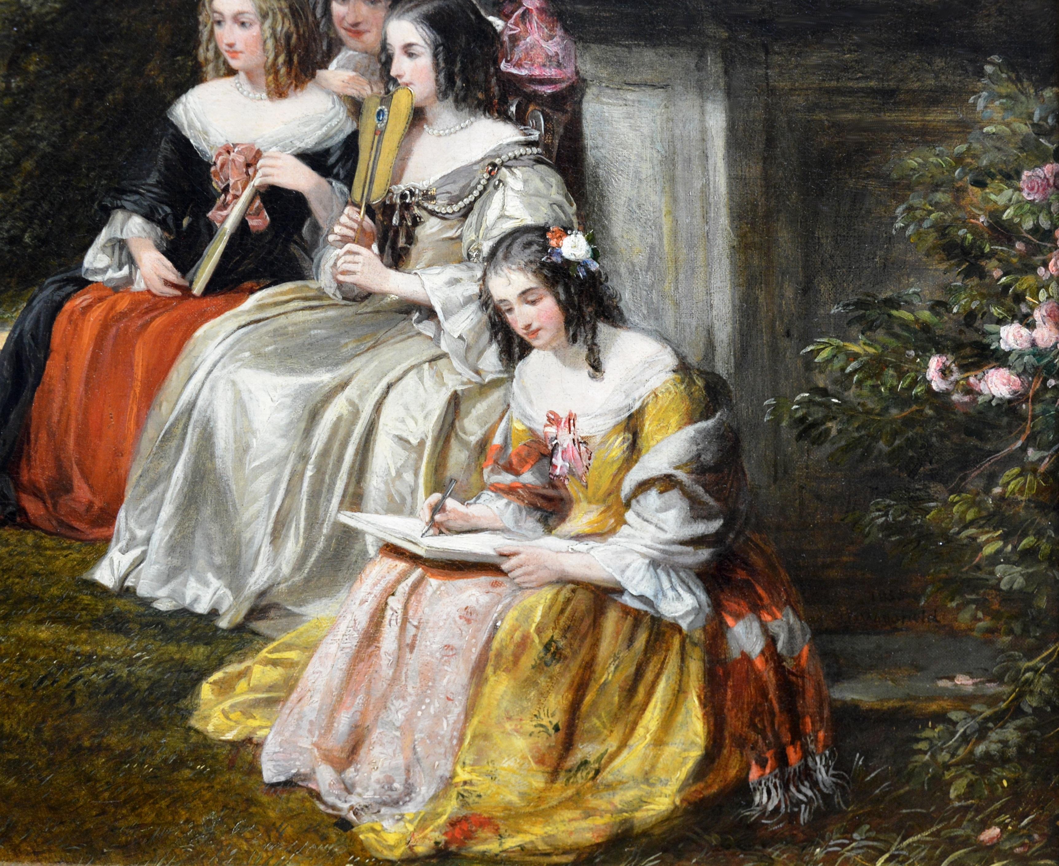 Summer Hill, time of Charles II - 19th Century Royal Academy Oil Painting 1855 1