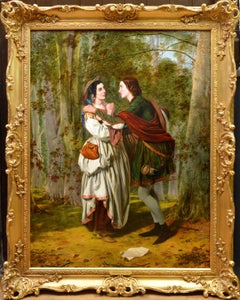 Rosalind & Celia, As You Like It - 19thC Oil Painting Shakespeare Royal Academy