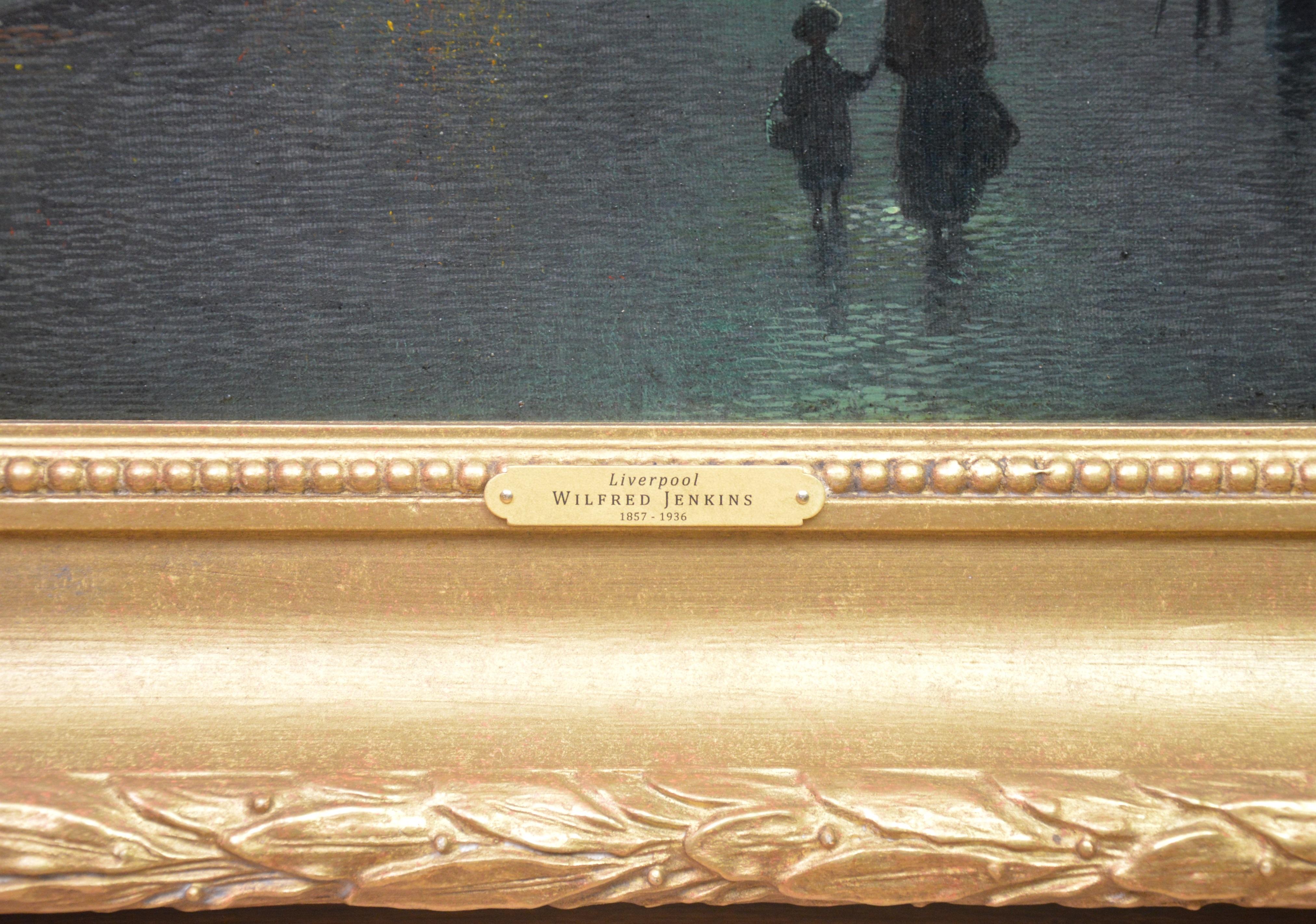 Peinture à l'huile du 19ème siècle - Scène de clair de lune d'Atkinson Grimshaw - Liverpool Dockside 5