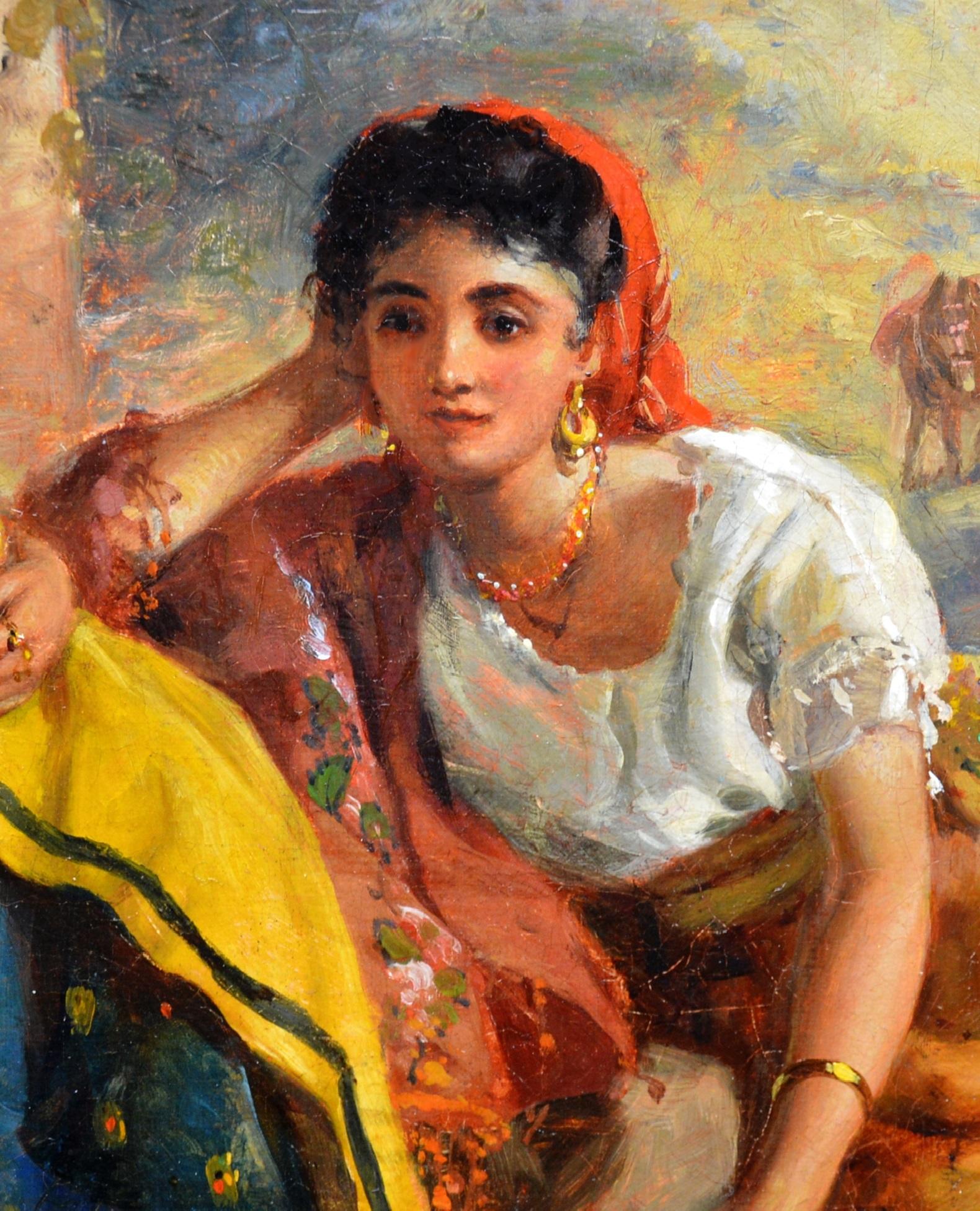 Chicas Gitanas - 19th Century Orientalist Oil Painting Beautiful Spanish Girls 5