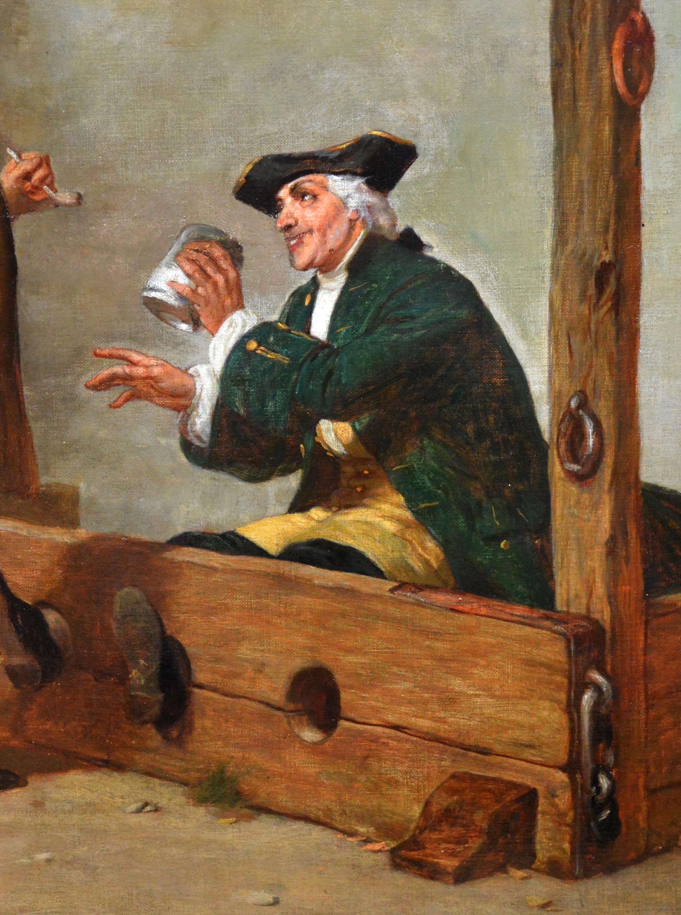 Welcome Refreshment - 19th Century Oil Painting of Georgian Gentleman in Stocks 2
