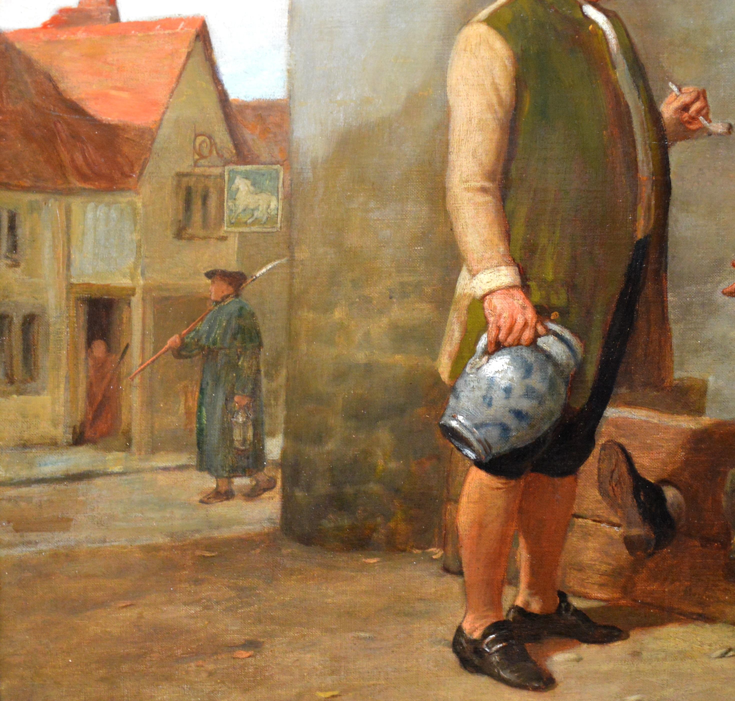 Welcome Refreshment - 19th Century Oil Painting of Georgian Gentleman in Stocks 4