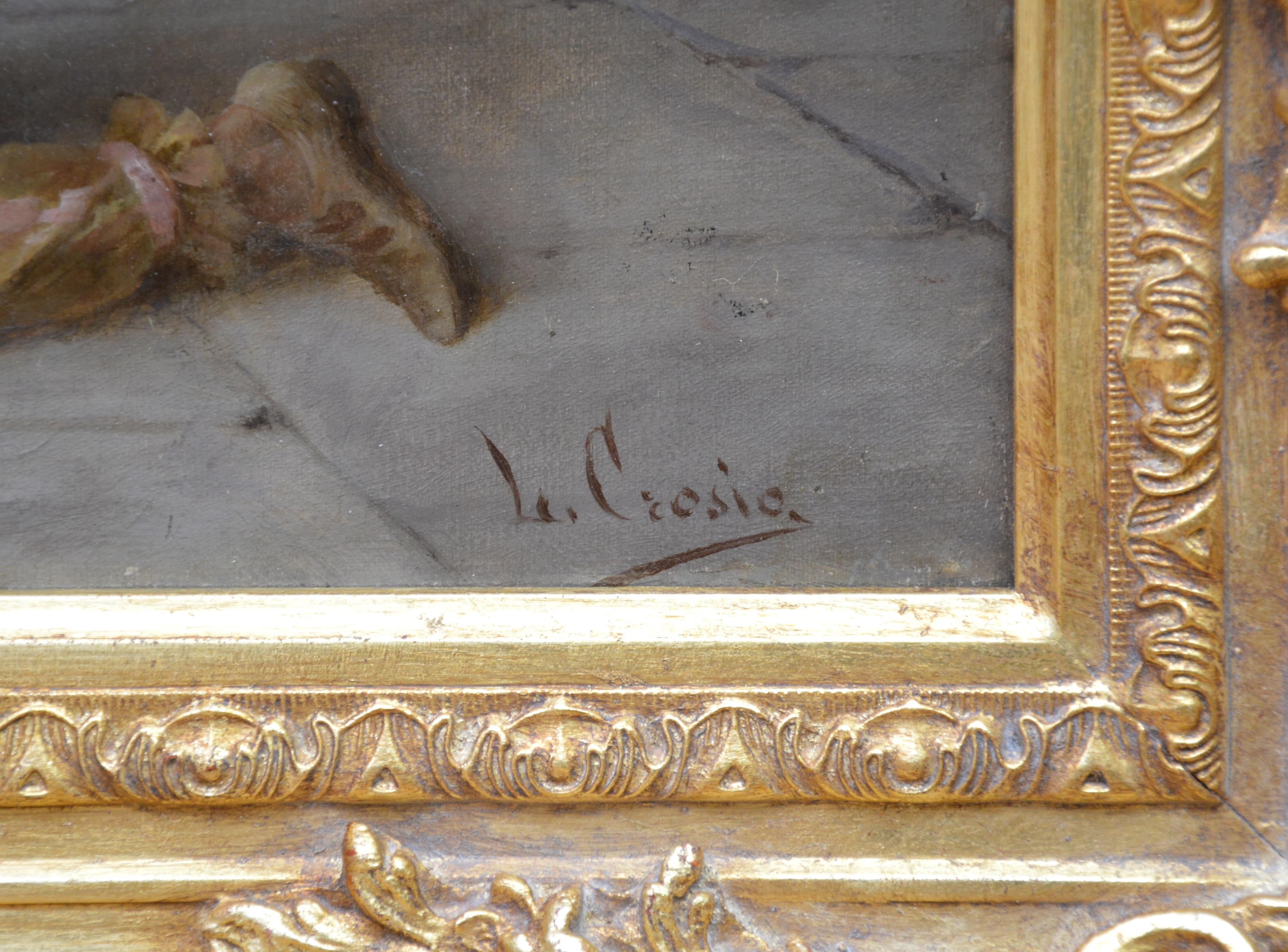 Intervention of Pocahontas - 19th Century Italian Oil Painting American History 2