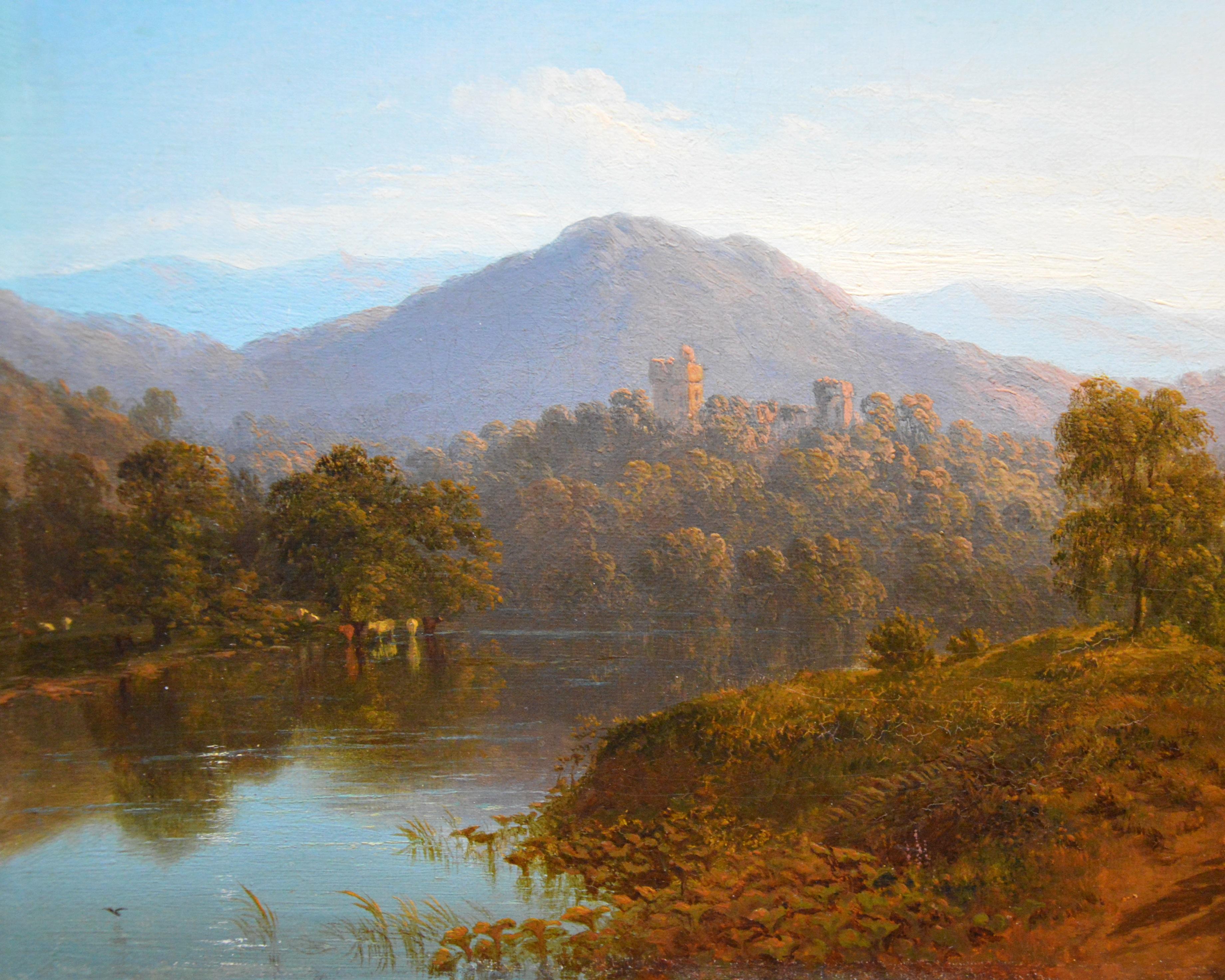 Paire de belles peintures à l'huile de paysage écossais du 19ème siècle - Marron Landscape Painting par James Roberts