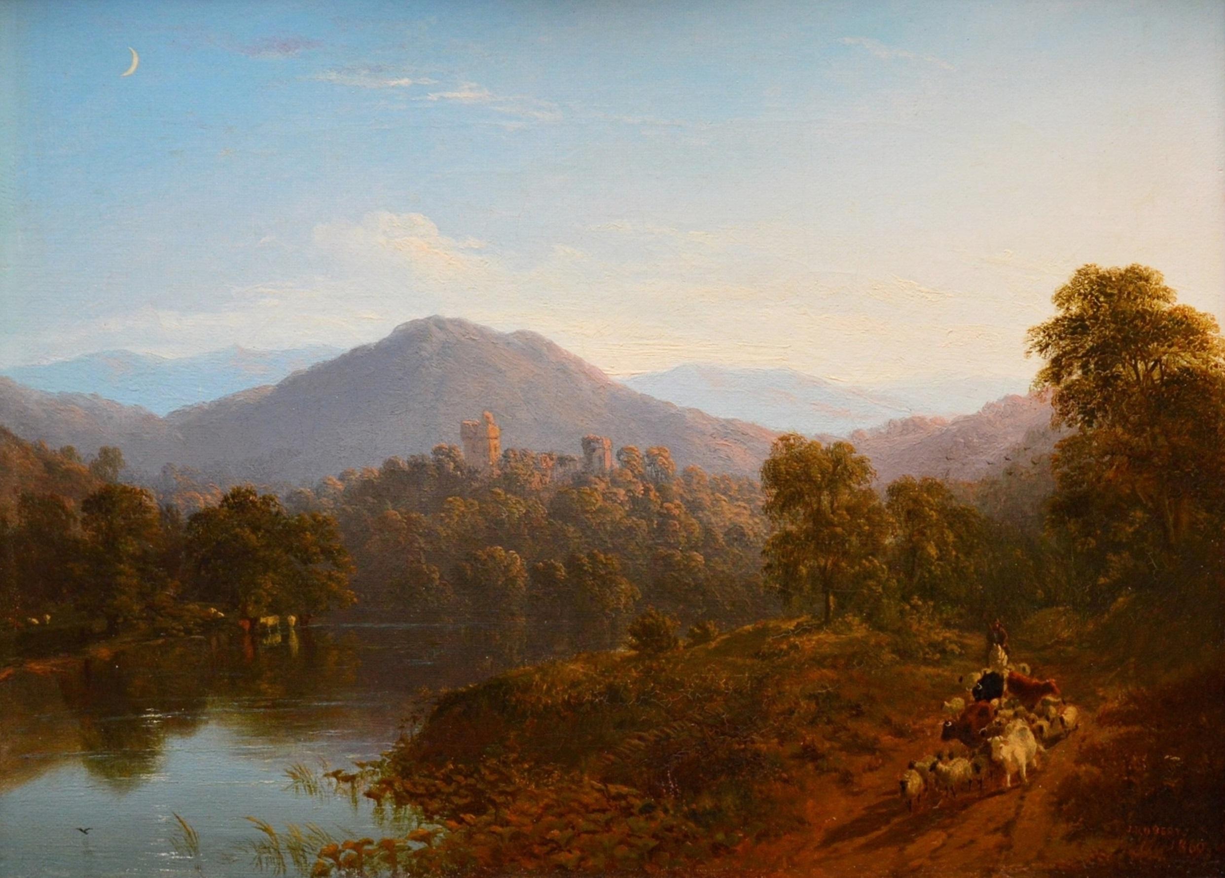 Paire de belles peintures à l'huile de paysage écossais du 19ème siècle - Victorien Painting par James Roberts