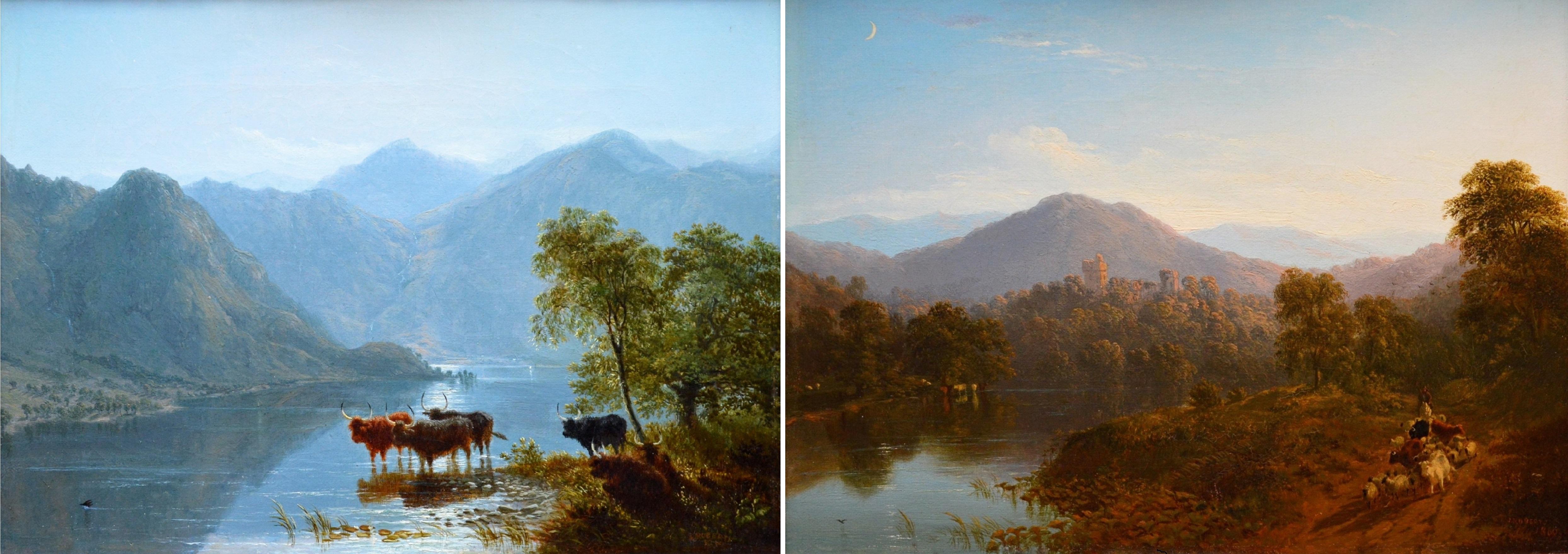 Paire de belles peintures à l'huile de paysage écossais du 19ème siècle 6