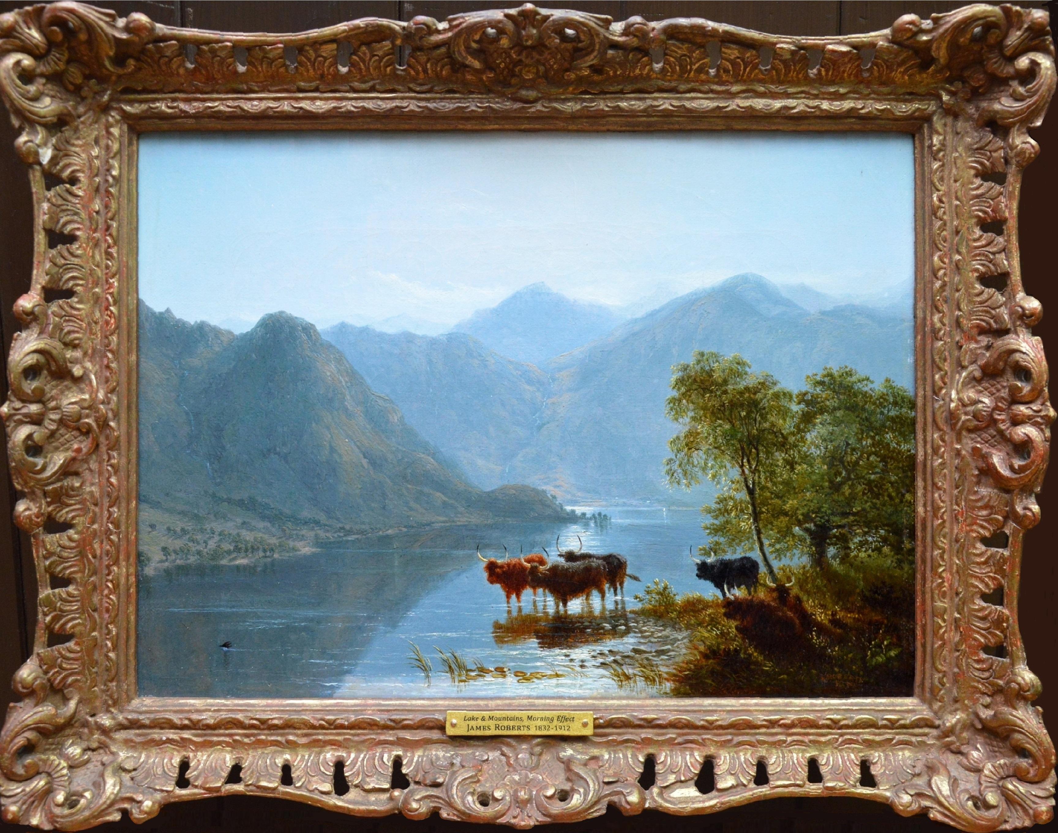 Paire de belles peintures à l'huile de paysage écossais du 19ème siècle - Painting de James Roberts