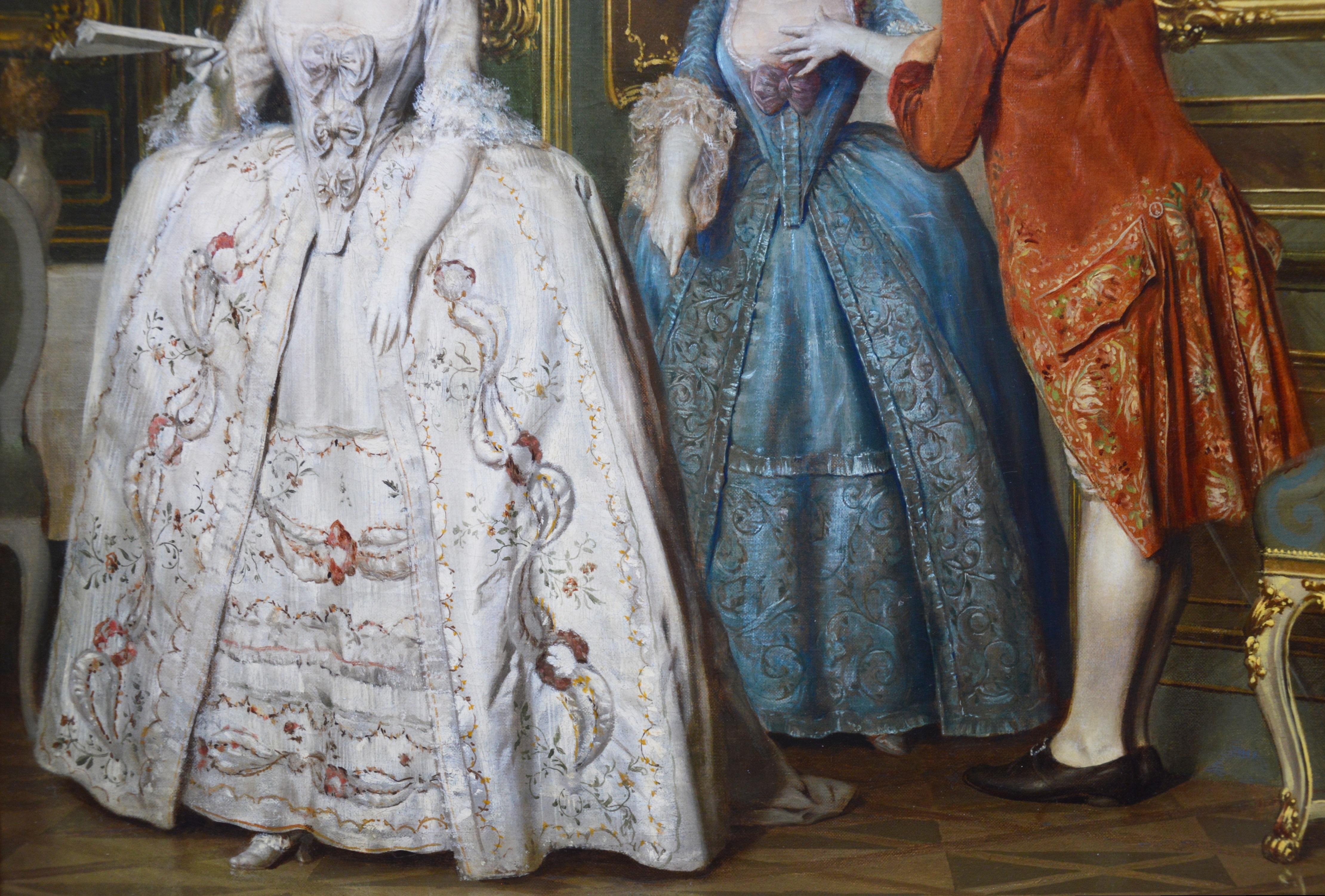 Marie Antoinette & Marie Thérèse at Versailles - 19th Century Oil Painting  1