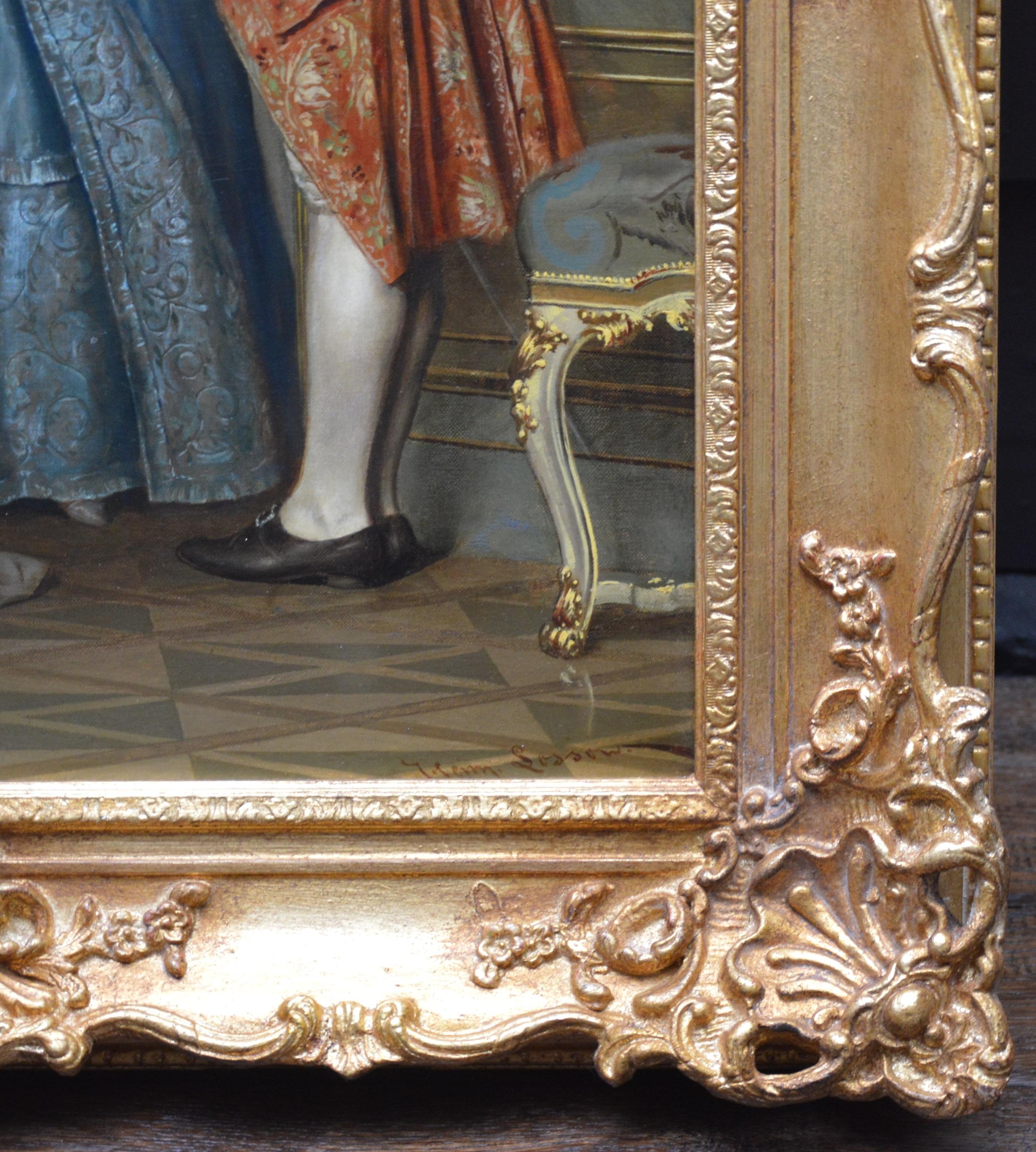 Marie Antoinette & Marie Thérèse at Versailles - 19th Century Oil Painting  5
