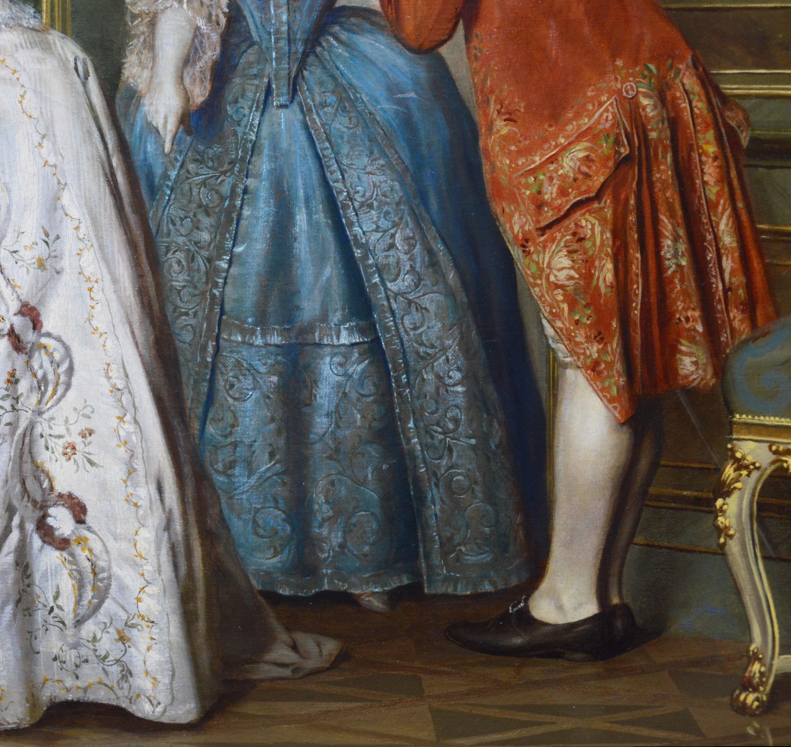 Marie Antoinette & Marie Thérèse at Versailles - 19th Century Oil Painting  2