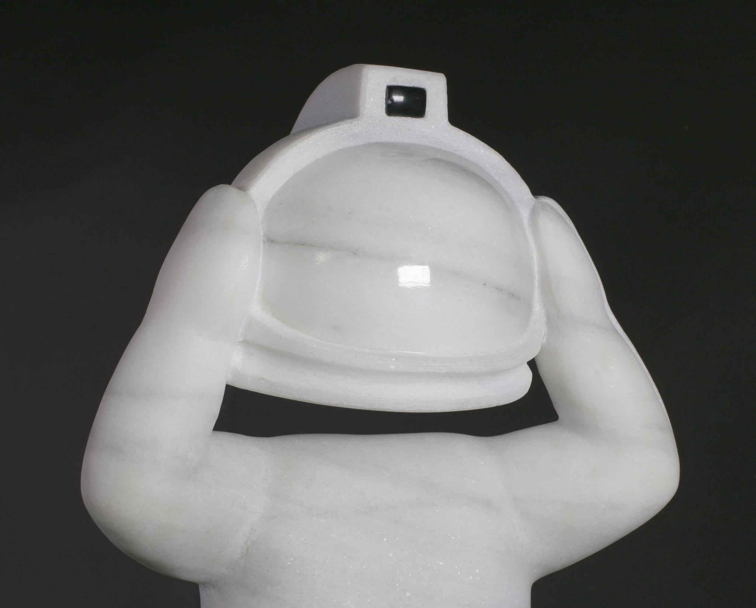 New Age Explorers. Nº1 Without Neck. Figurative Marble Sculpture by Mario Romero 3