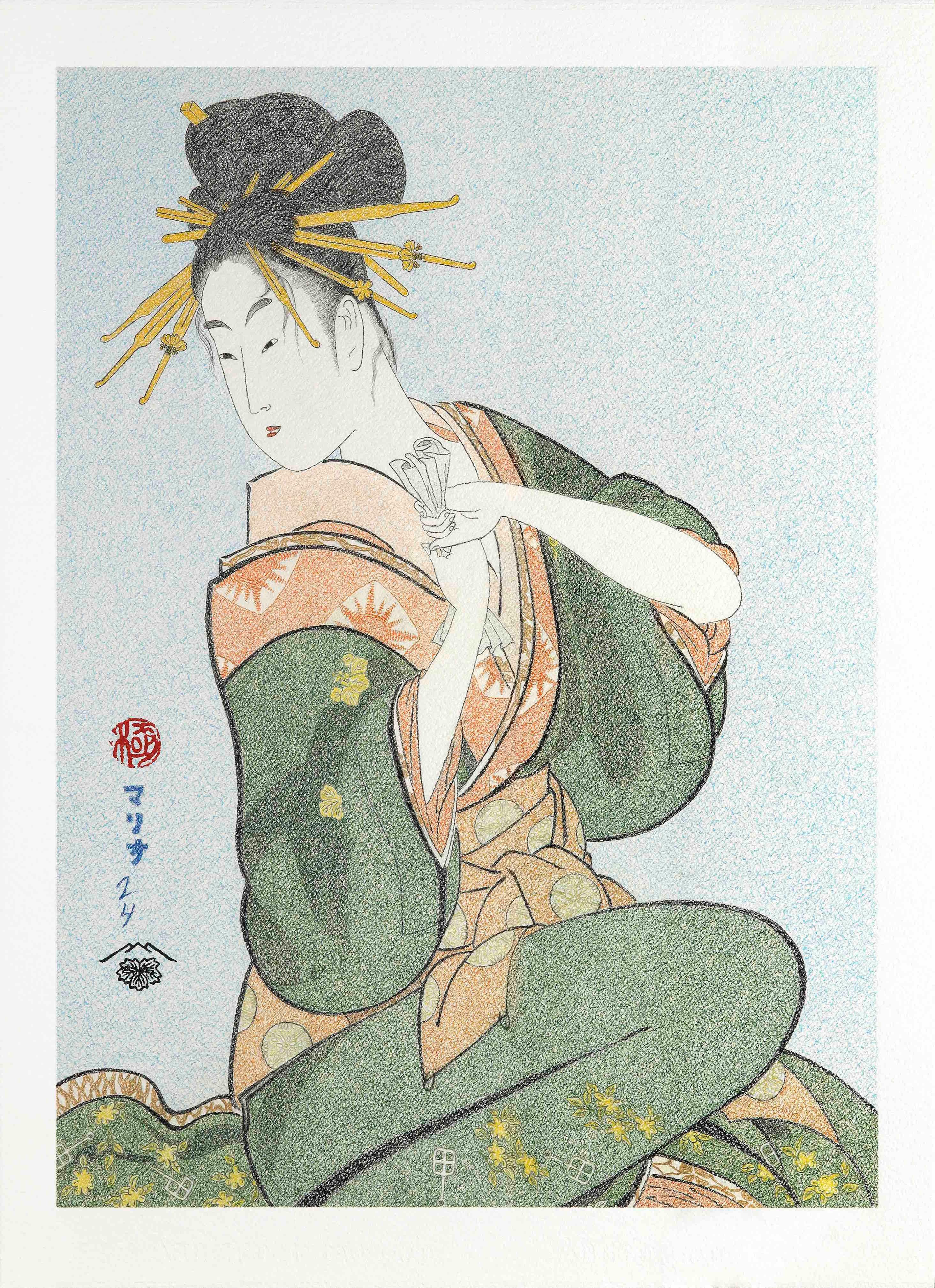 Art japonais Peinture figurative Ukiyo-e, Hanazuma de la maison Hyôgaya