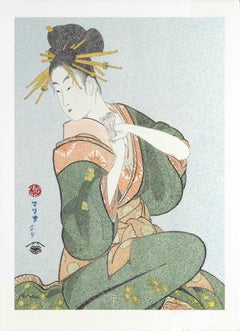 Japanese Art Ukiyo-e Figurative Painting, Hanazuma of the Hyôgaya House