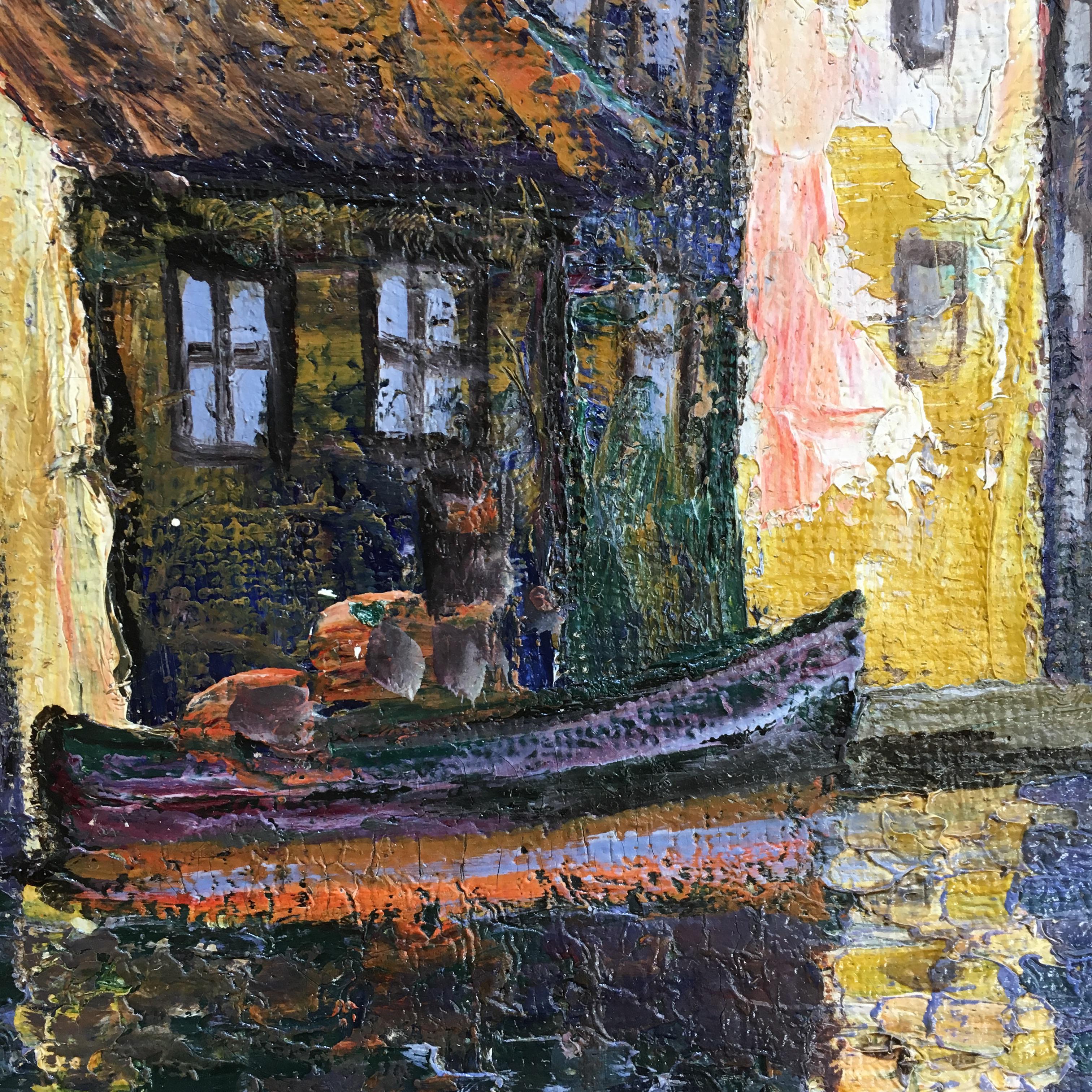 Canals of Amsterdam - Painting by Tuure Khanthill