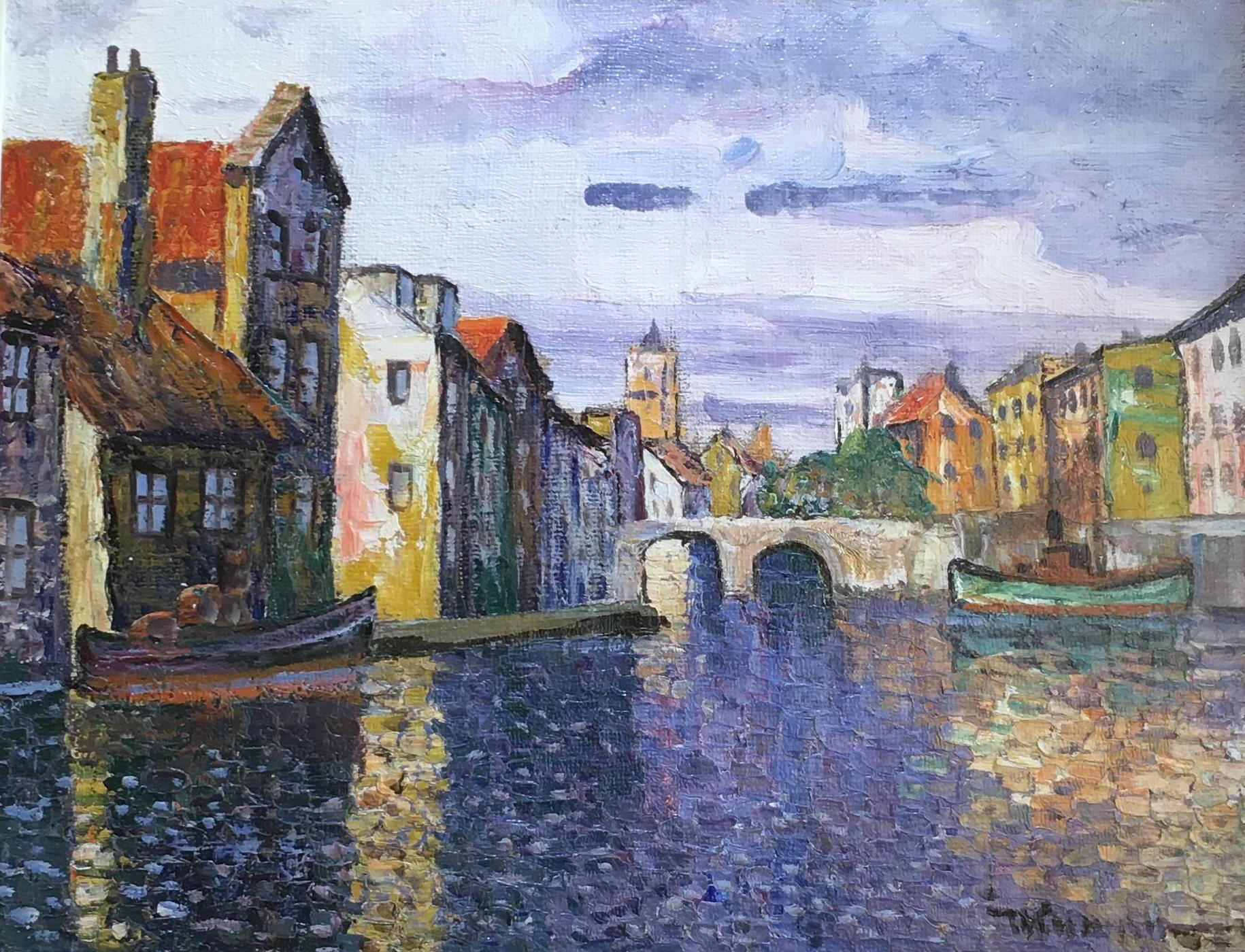 Tuure Khanthill Landscape Painting - Canals of Amsterdam