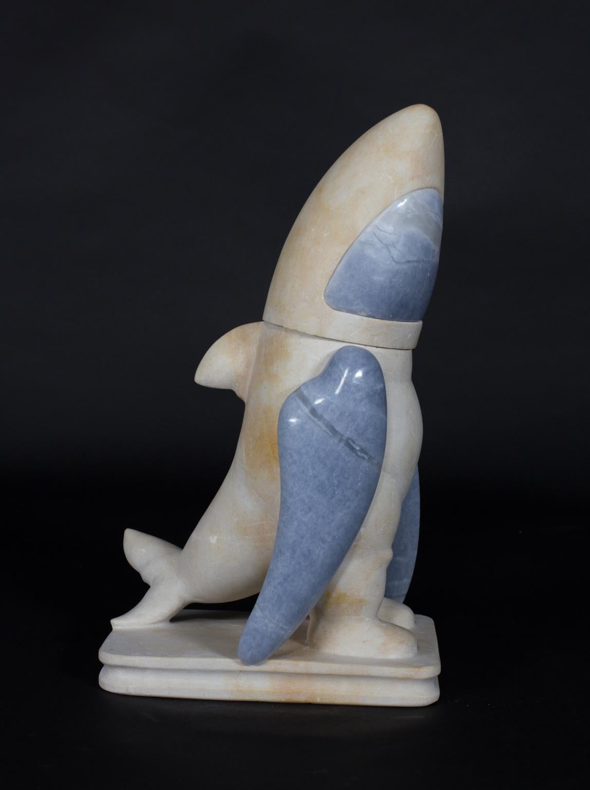 New Age Explorers: The Shark. Figurative Marble Sculpture by Mario Romero 1