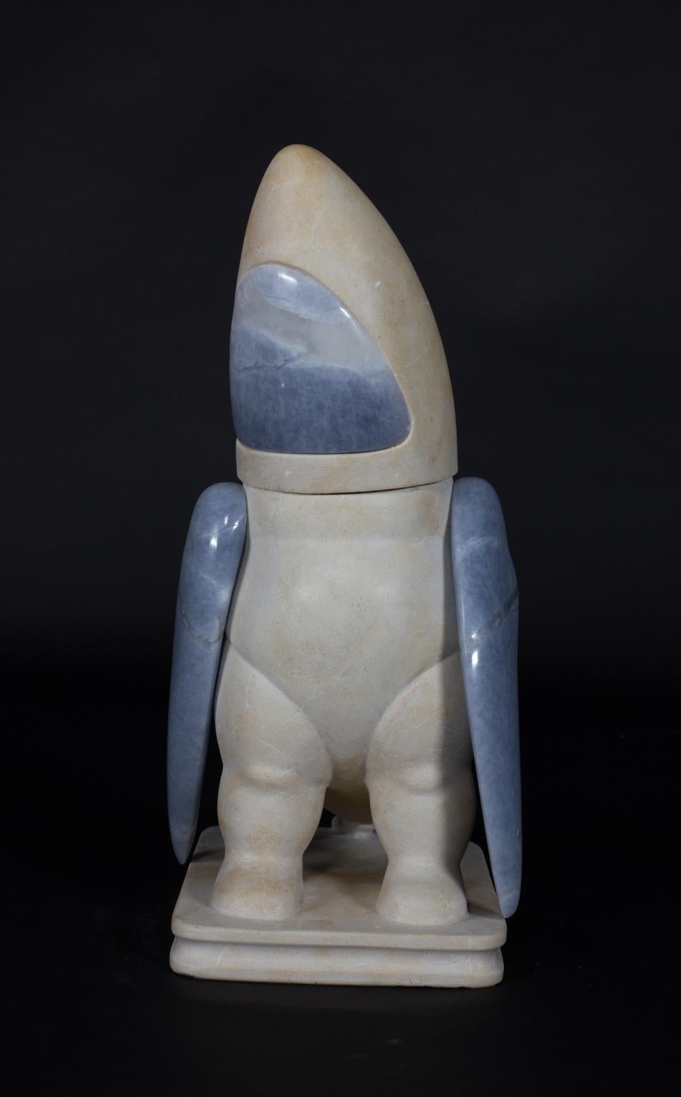 New Age Explorers: The Shark. Figurative Marble Sculpture by Mario Romero 2