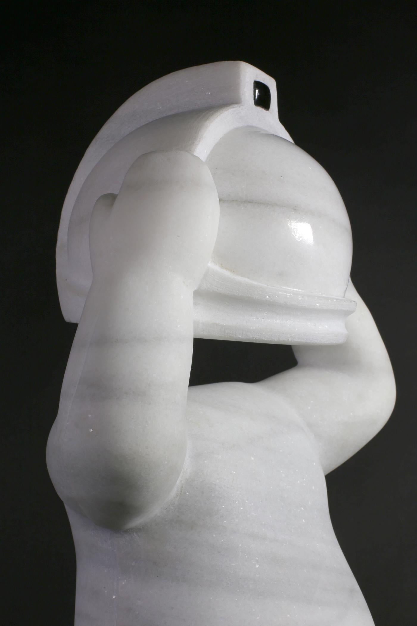 New Age Explorers. Nº1 Without Neck. Figurative Marble Sculpture by Mario Romero 4