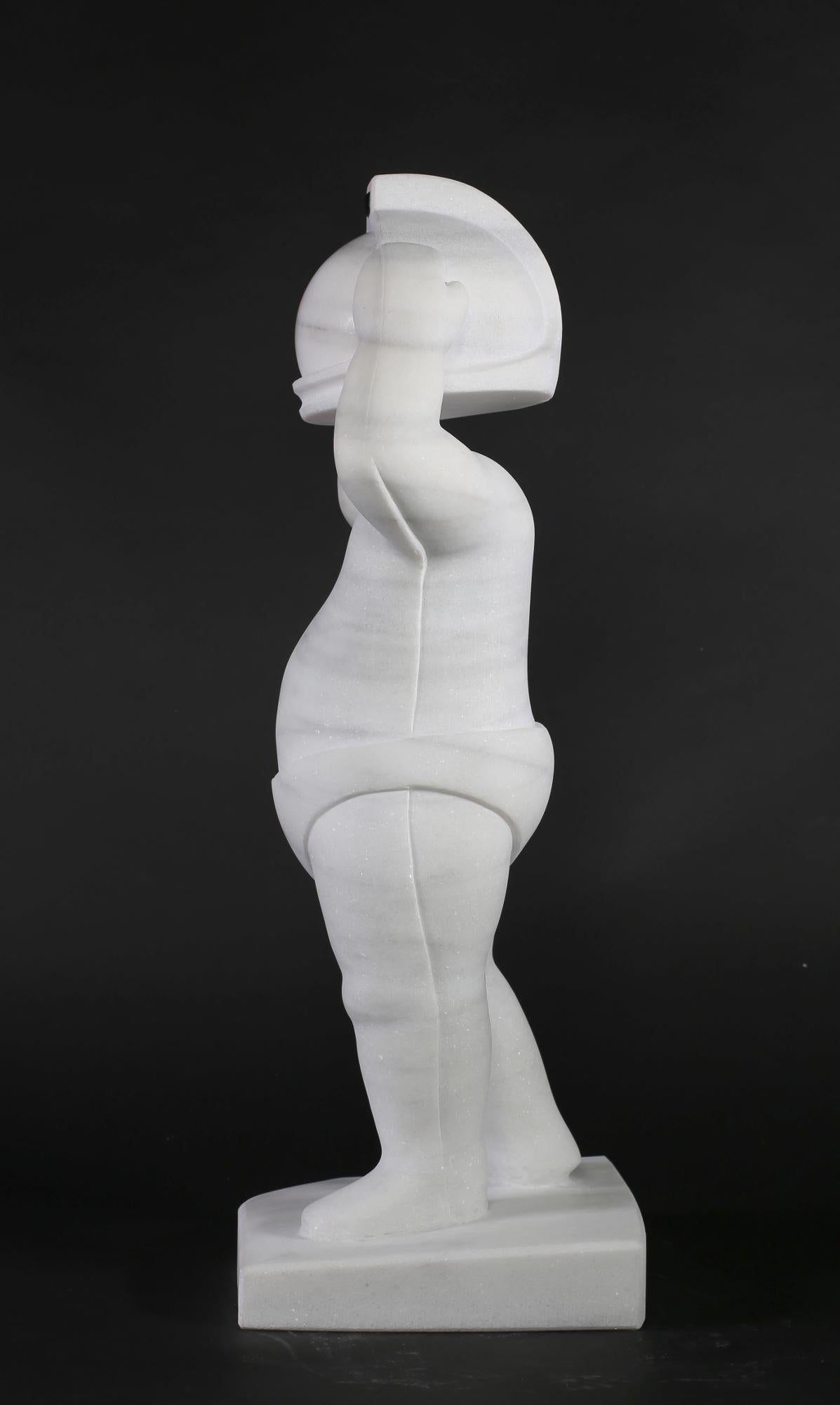 New Age Explorers. Nº1 Without Neck. Figurative Marble Sculpture by Mario Romero 1