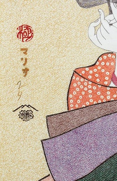 Japanese Art Ukiyo-e Figurative Painting, Tatsumi Roko, Edo Period