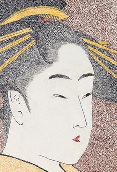 Arte japonés Ukiyo-e Pintura figurativa, Cortesana Hanaôgi,  Periodo Edo