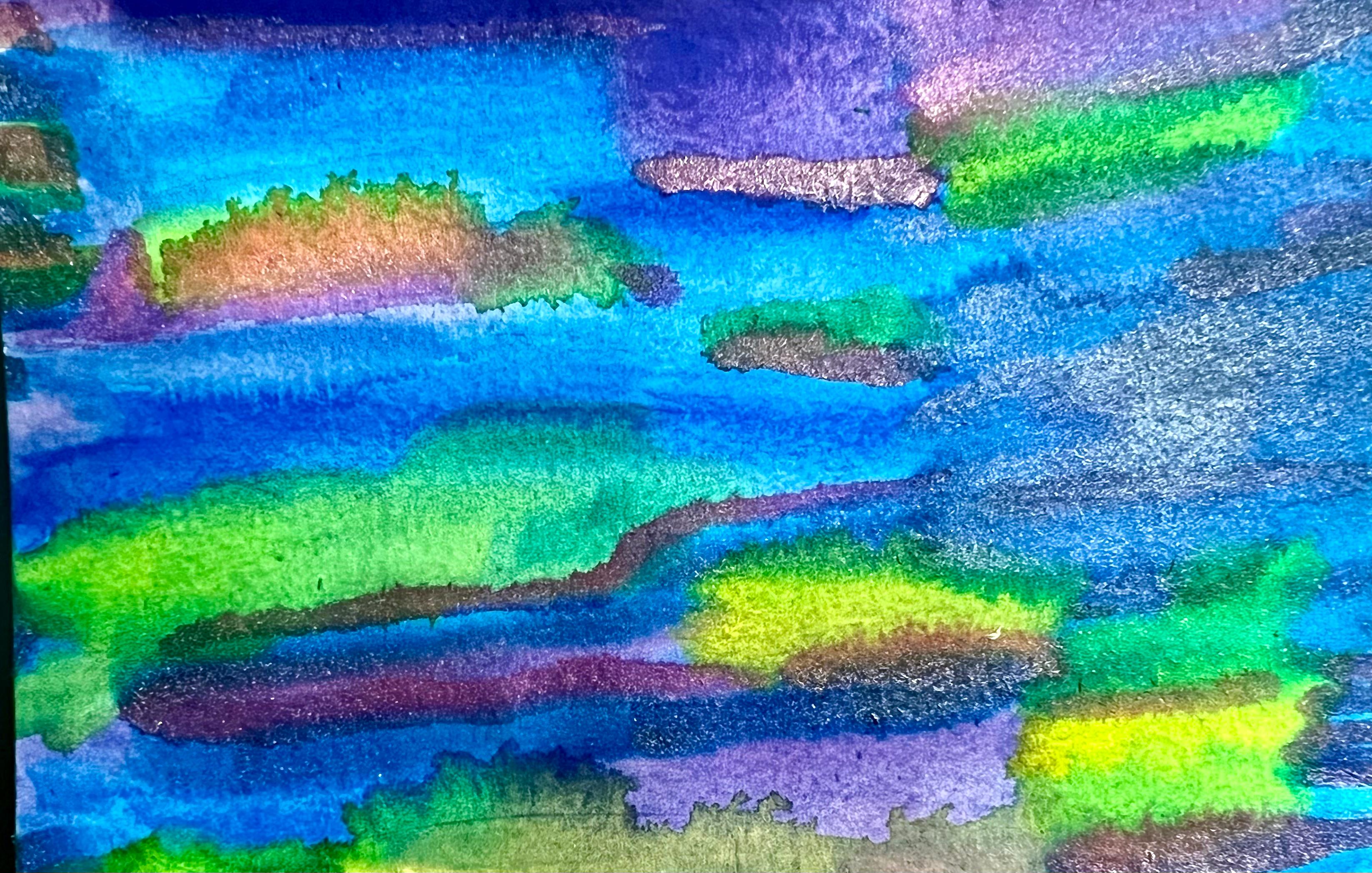 watercolour collage art