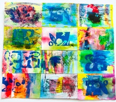 Collage astratto colorato di acquerelli su carta, Sweet Life I di a.muse