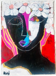 Marquita by African American Artist Bai, Work on Paper Portrait