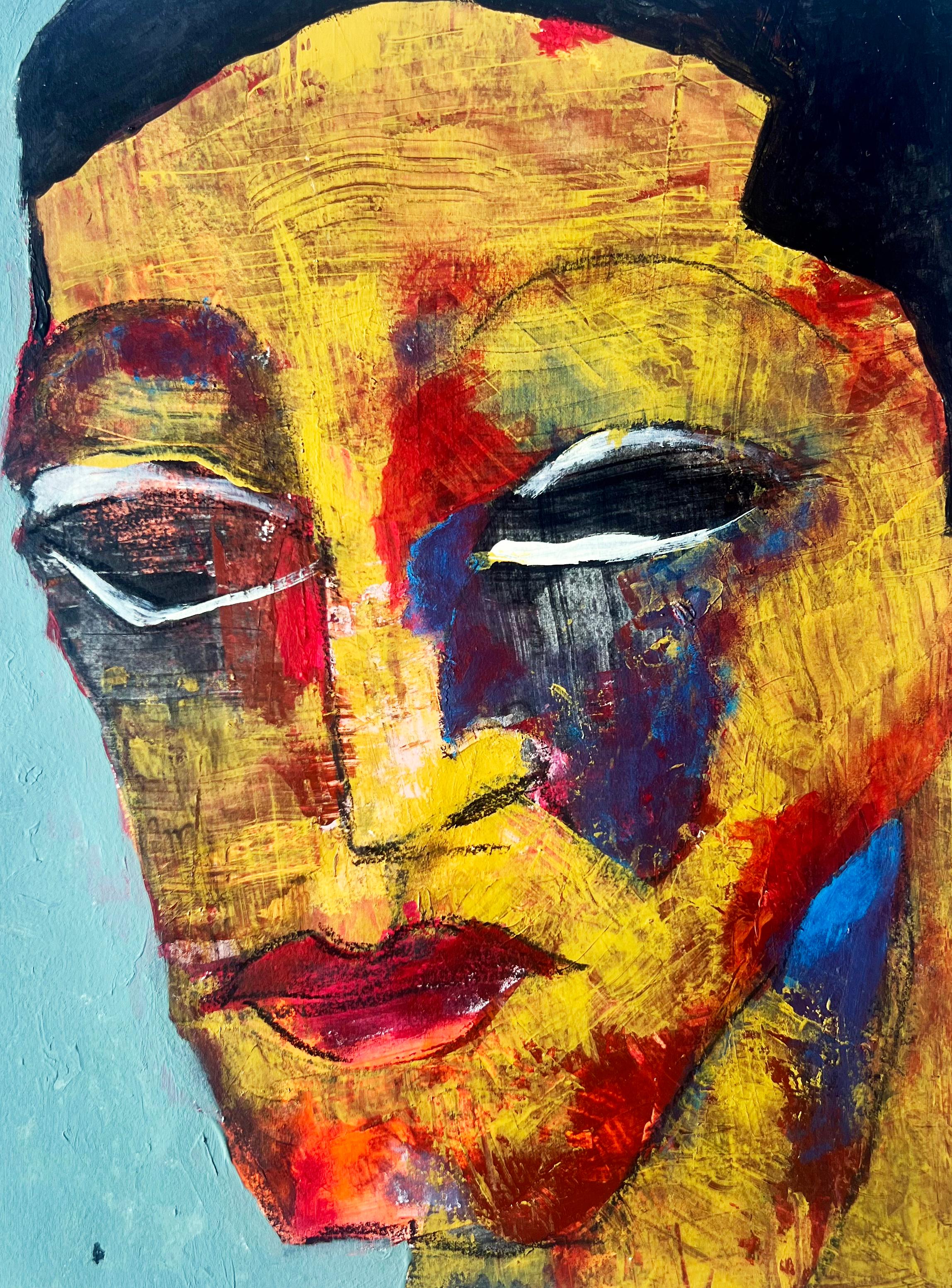 Ornette des afroamerikanischen Künstlers Bai, farbenfrohes Werk auf Papier (Zeitgenössisch), Art, von Bai (Carl Karni-Bain)