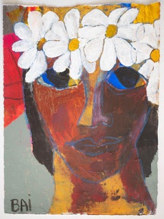 Marcita de la artista afroamericana Bai, colorida pintura sobre papel