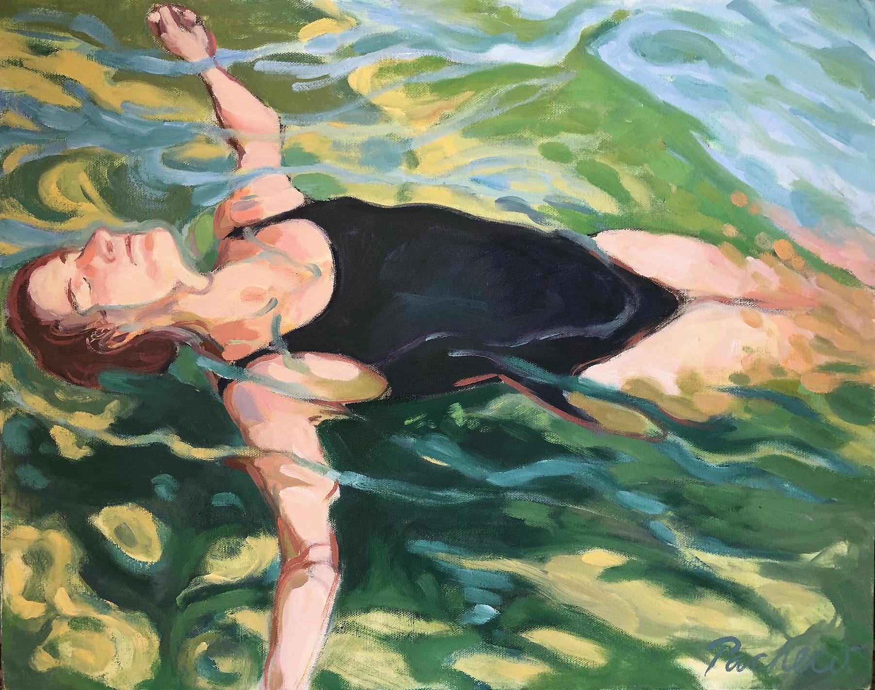 Suzie Pacheco Figurative Painting - In Her Element, Martha's Vineyard, The Figure & the Sea, Oil on Canvas