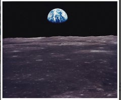 Earth Rise by Neil Armstrong, Apollo 11 Moon Mission, Red Number Nasa Photograph