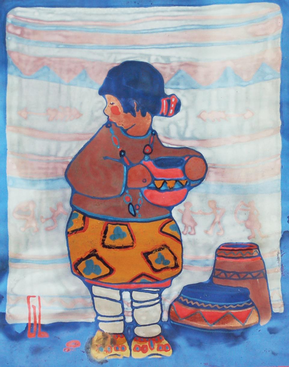 Gisella Loeffler Figurative Art - Little Native Girl