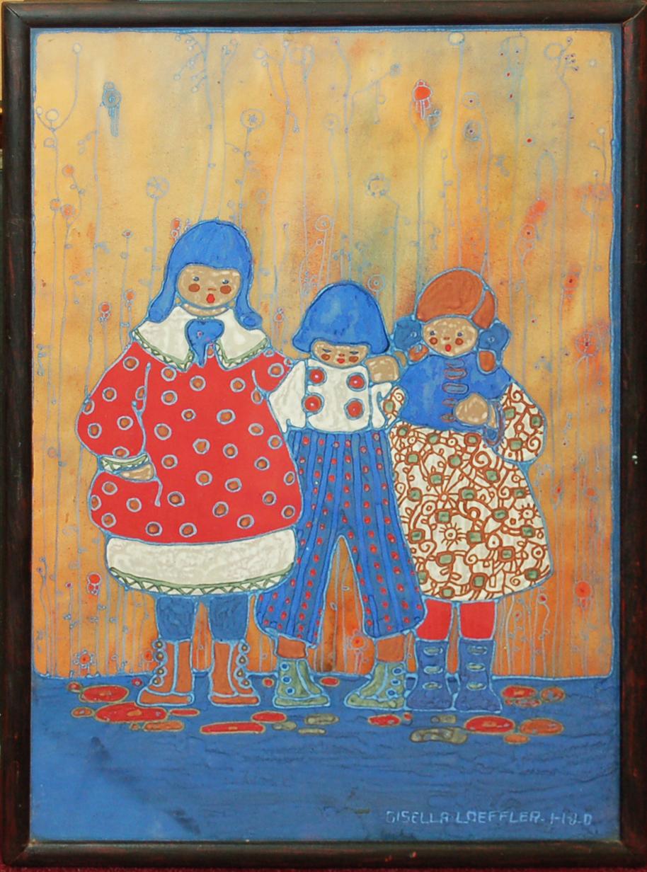 Gisella Loeffler Figurative Art – Drei Mädchen und drei Jungen