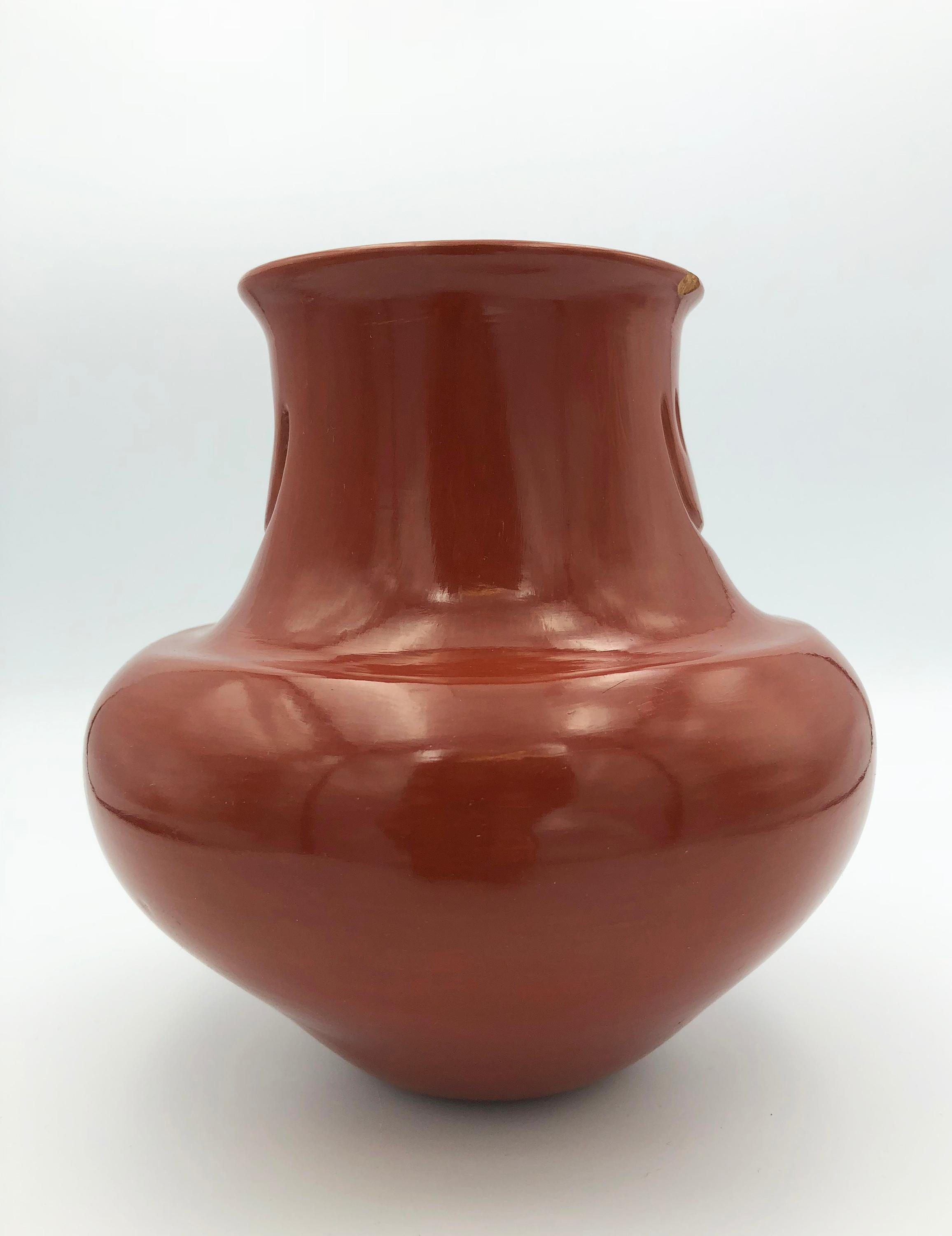 Ceramica Santa Clara Pueblo, vaso Redware in vendita 1