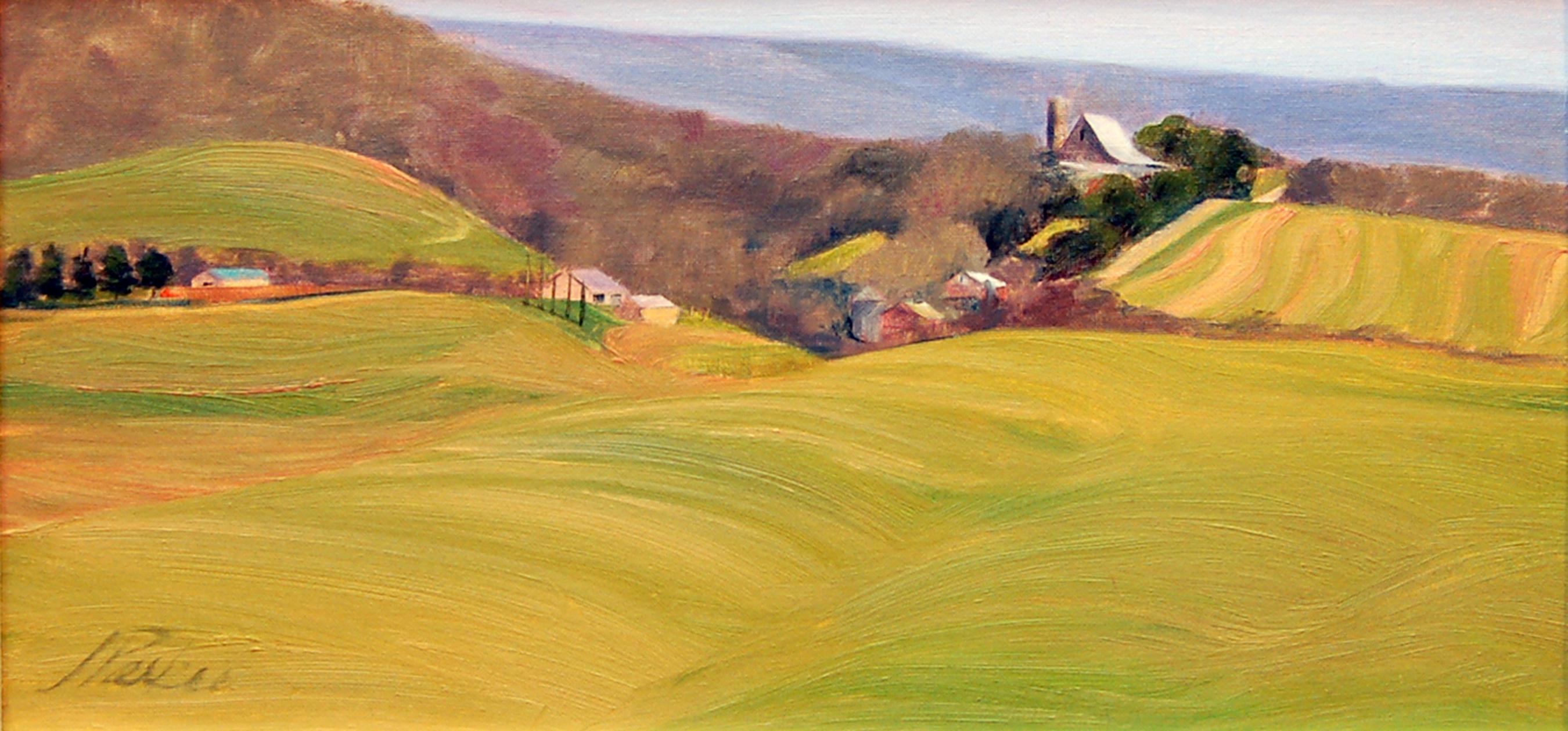 Landscape Painting di Joan Parker - Campi di paglia