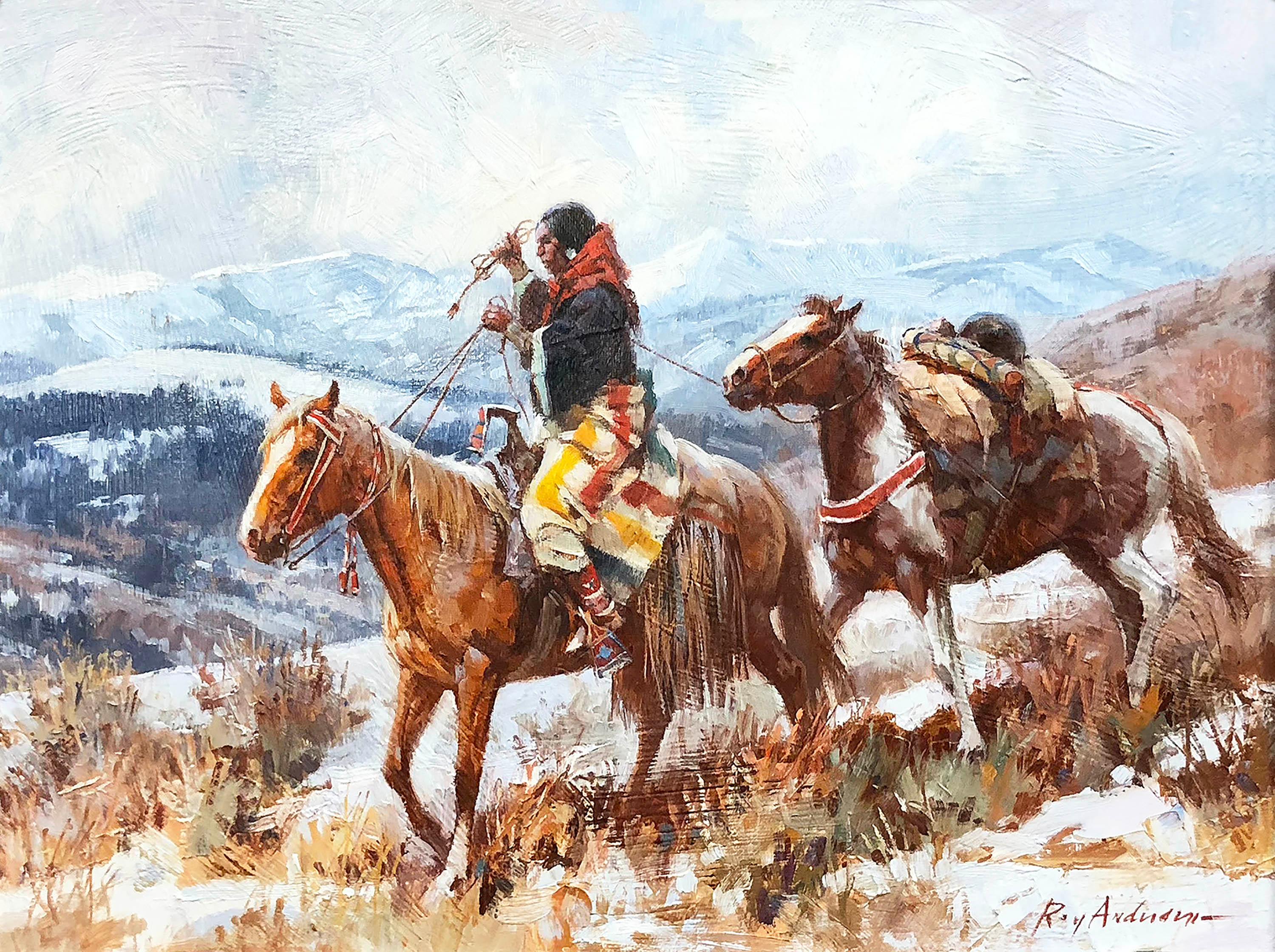 Old High Country Woman - Painting by Roy Andersen