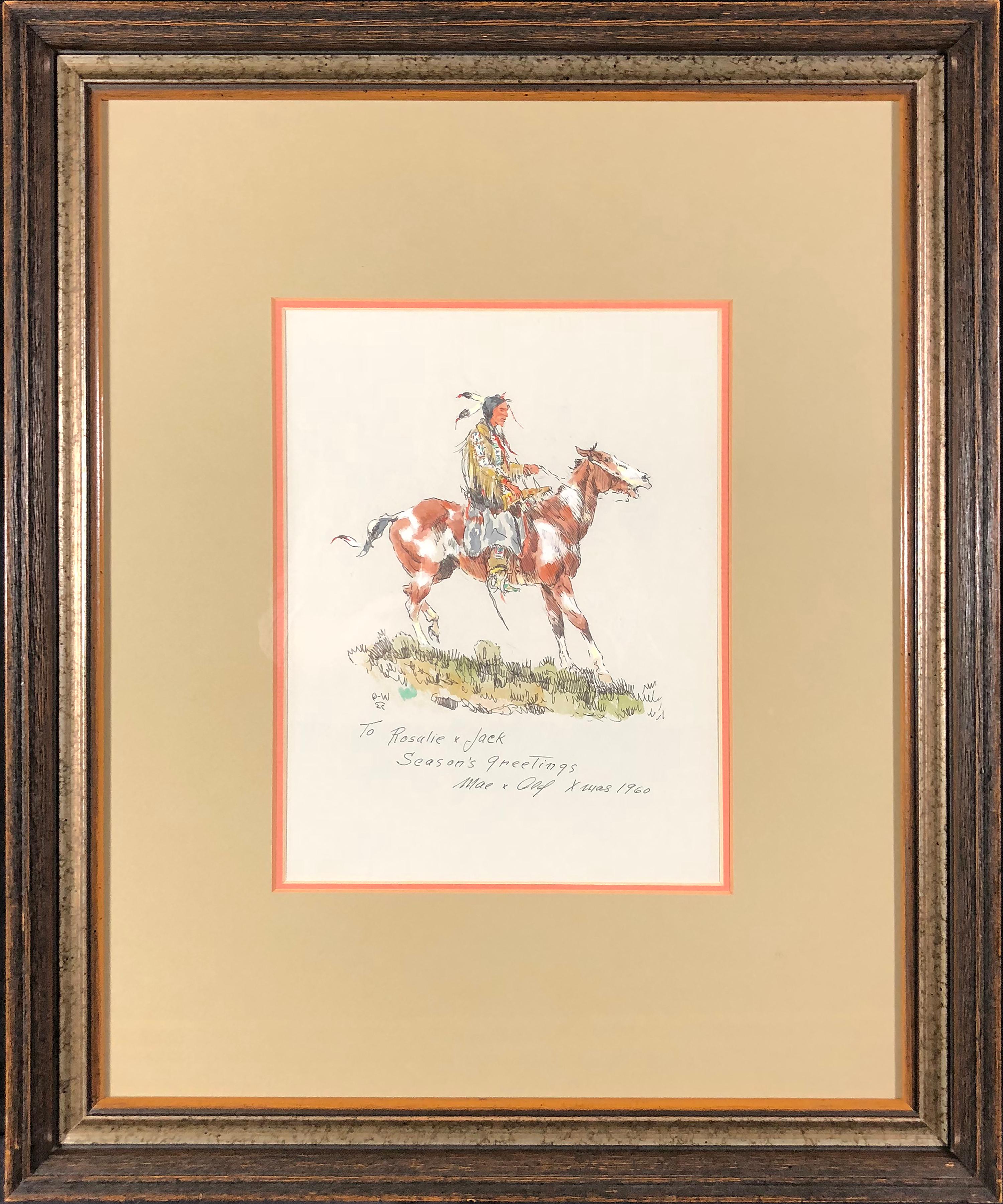 Season's Greetings 1960 (Brave on Horseback) – Art von Olaf Wieghorst